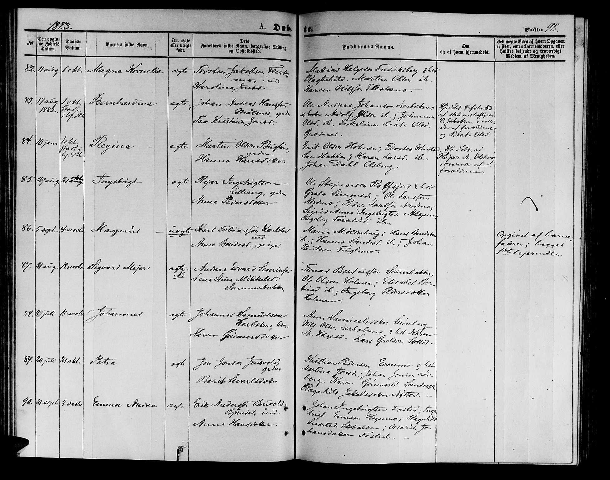 Målselv sokneprestembete, SATØ/S-1311/G/Ga/Gab/L0003klokker: Parish register (copy) no. 3, 1874-1885, p. 98