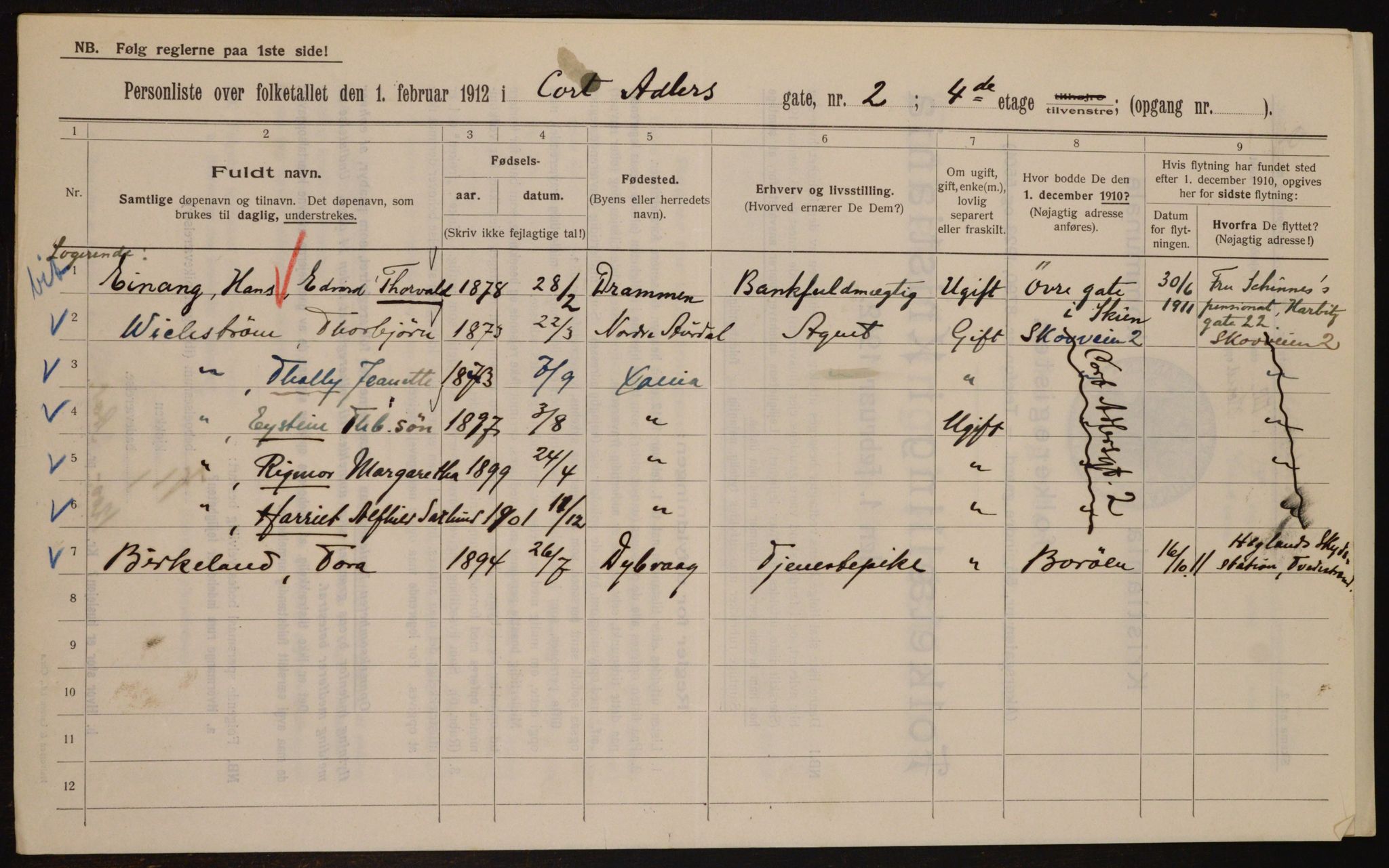 OBA, Municipal Census 1912 for Kristiania, 1912, p. 13509