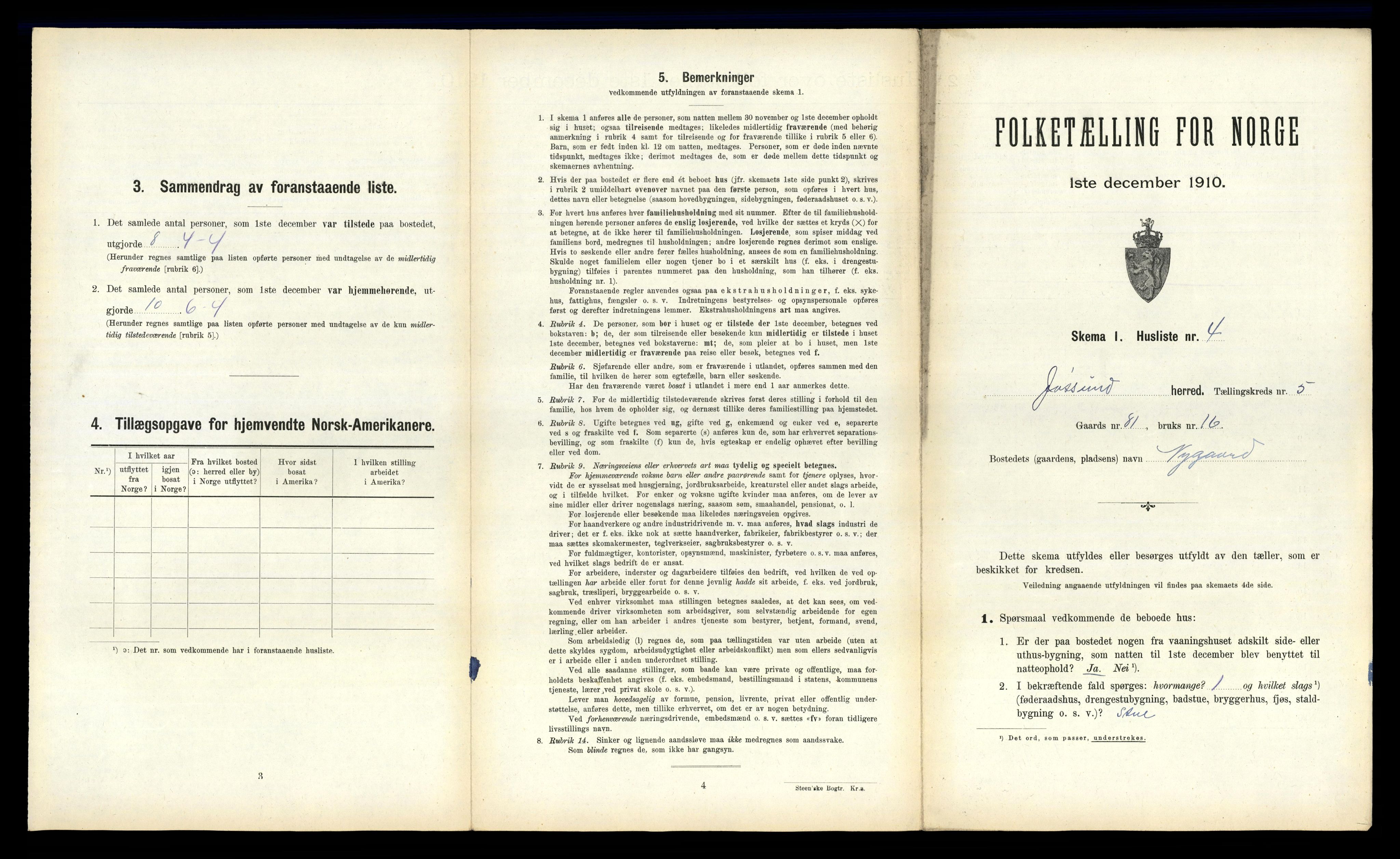 RA, 1910 census for Jøssund, 1910, p. 410