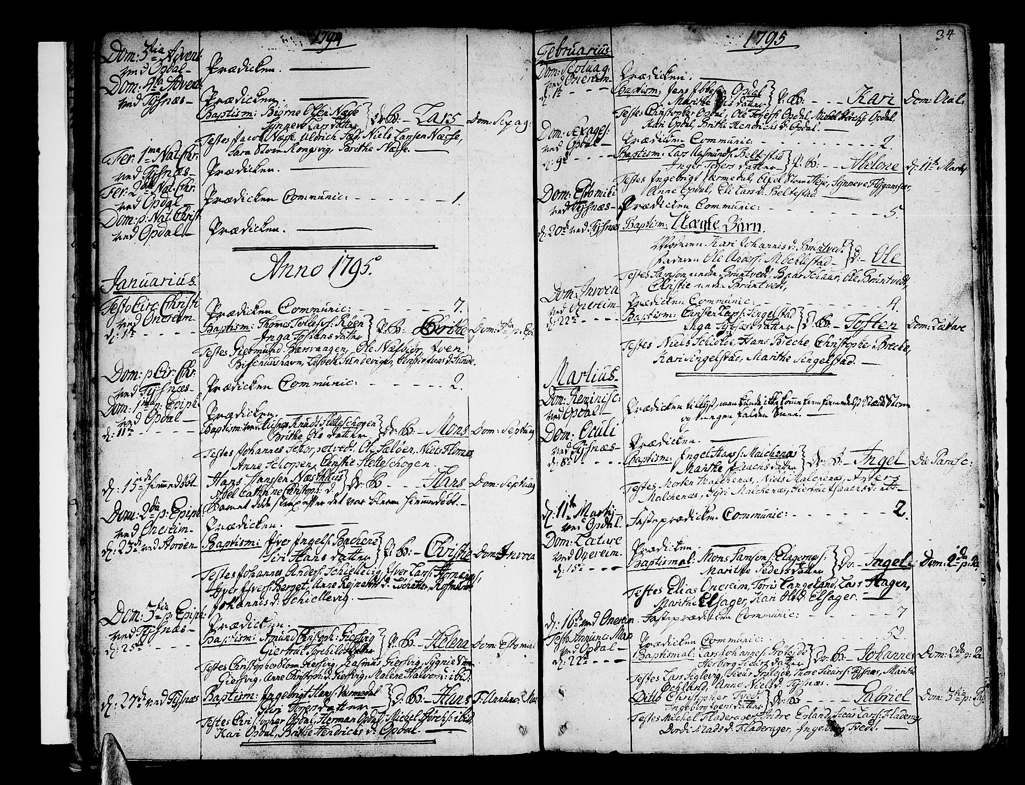 Tysnes sokneprestembete, SAB/A-78601/H/Haa: Parish register (official) no. A 2 /1, 1732-1804, p. 34