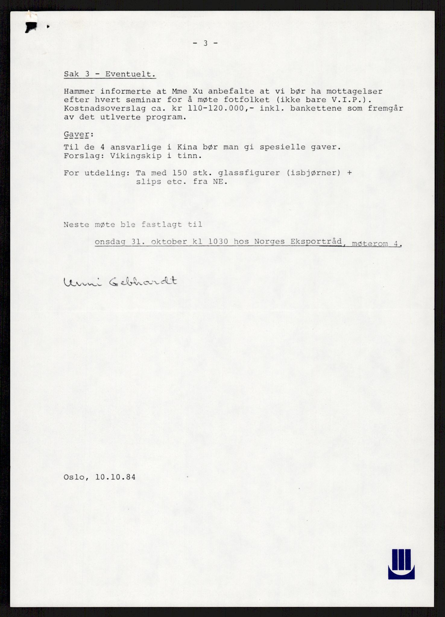 "17-Gruppen Kina", AV/RA-PA-1688/A/L0001: Møtereferater, 1979-1986, p. 165