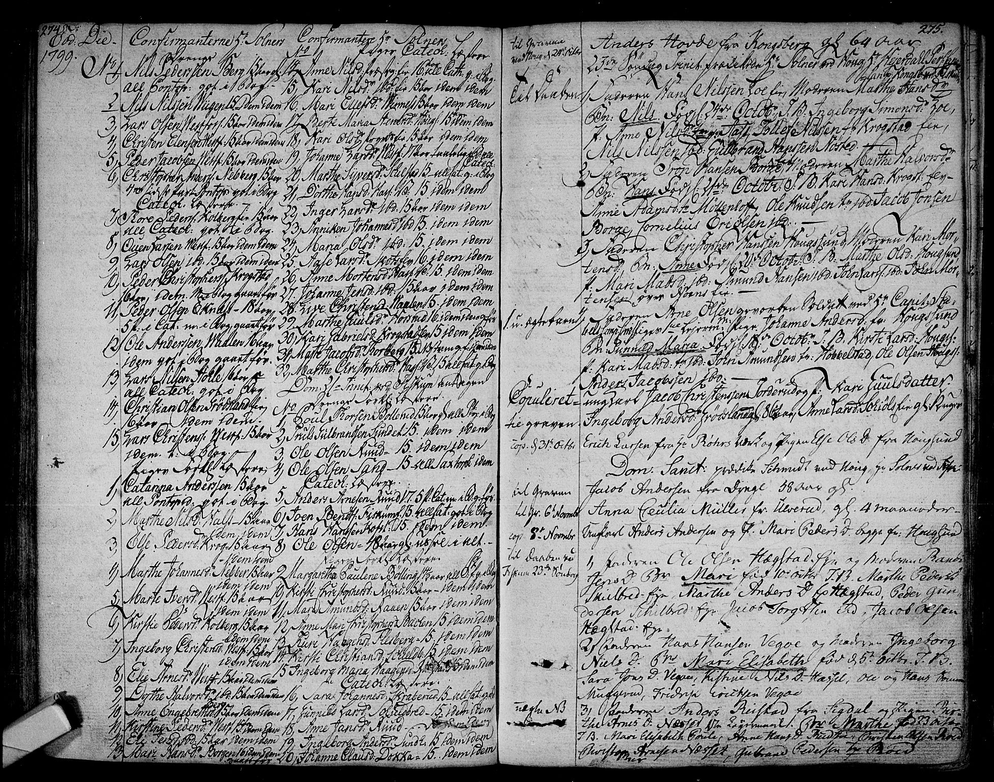 Eiker kirkebøker, SAKO/A-4/F/Fa/L0009: Parish register (official) no. I 9, 1789-1806, p. 274-275