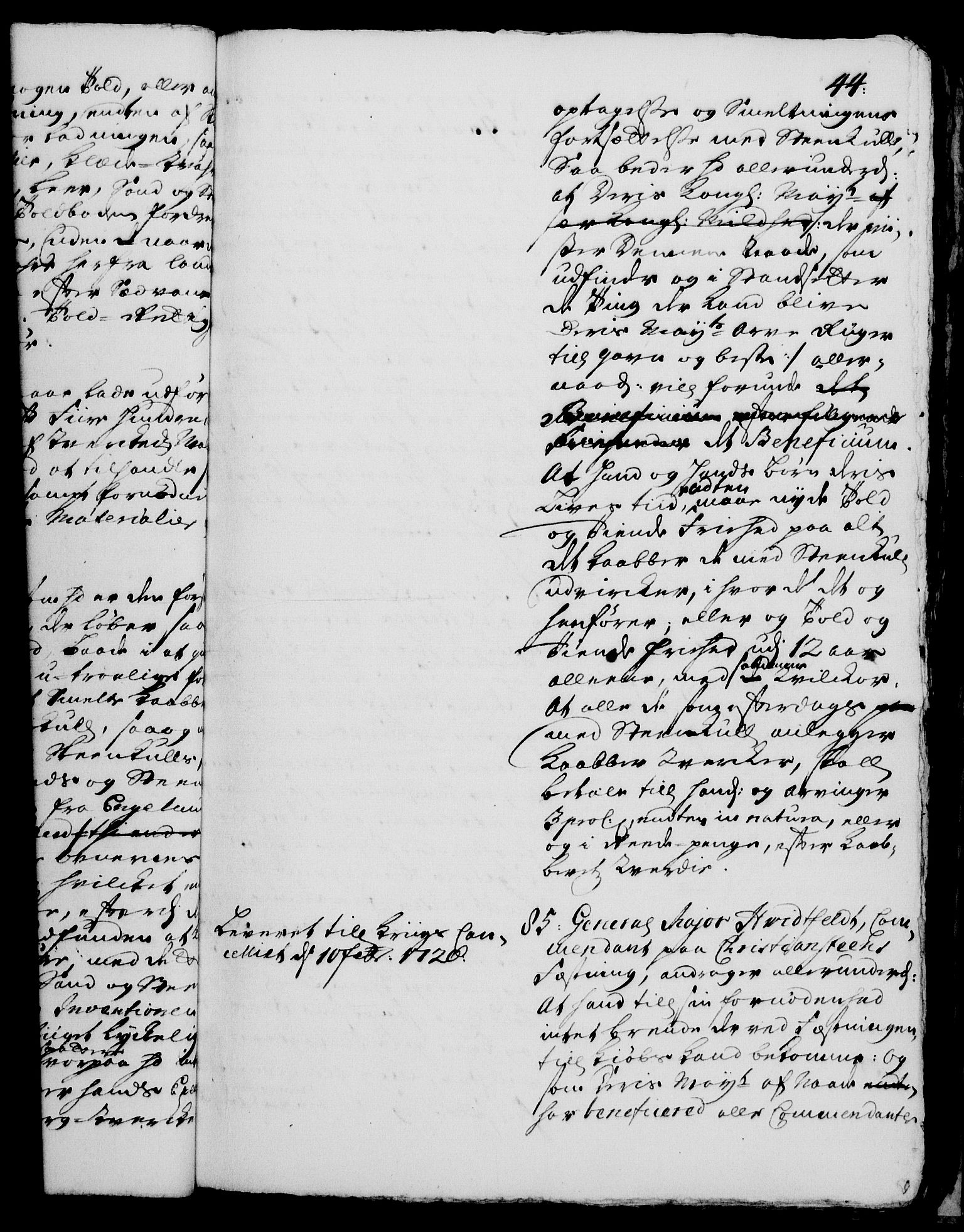 Rentekammeret, Kammerkanselliet, AV/RA-EA-3111/G/Gh/Gha/L0001: Norsk ekstraktmemorialprotokoll, sak. 1-375 (merket RK 53.46), 1720, p. 44