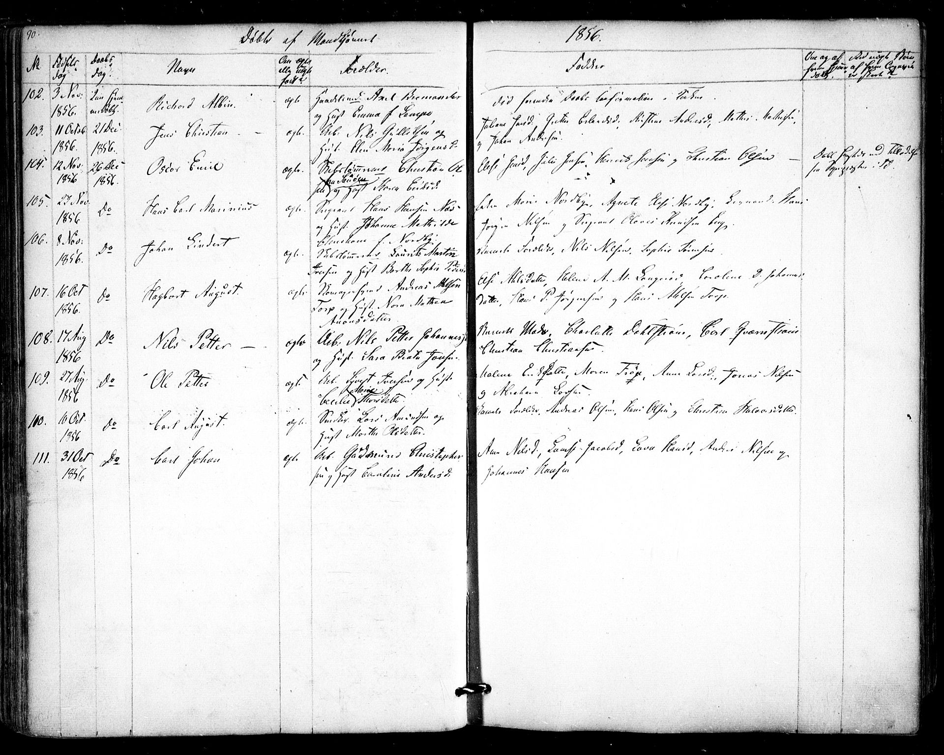 Halden prestekontor Kirkebøker, AV/SAO-A-10909/F/Fa/L0006: Parish register (official) no. I 6, 1845-1856, p. 90