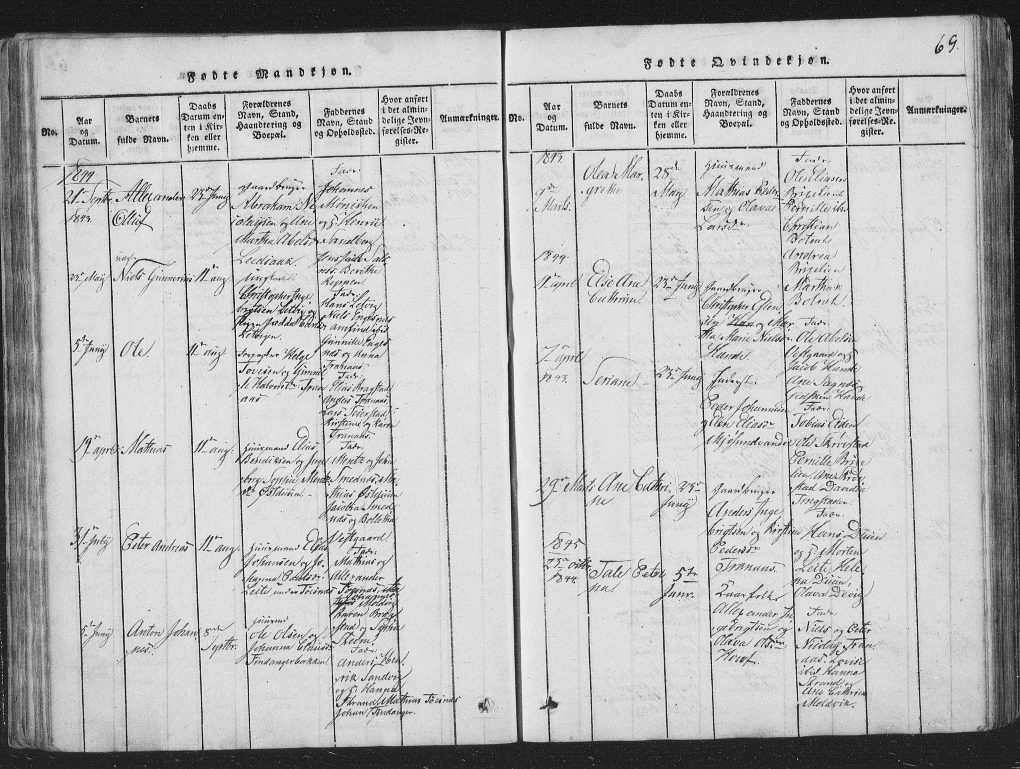 Ministerialprotokoller, klokkerbøker og fødselsregistre - Nord-Trøndelag, SAT/A-1458/773/L0613: Parish register (official) no. 773A04, 1815-1845, p. 69