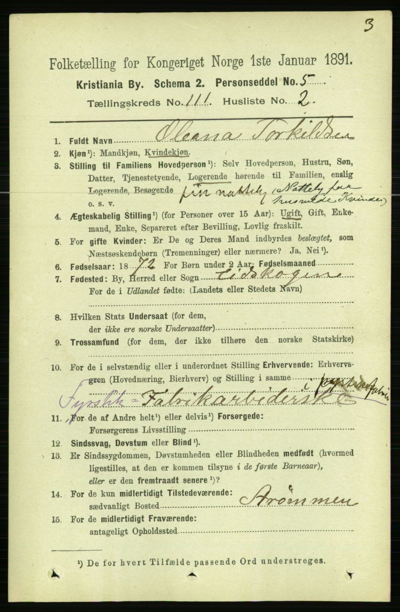 RA, 1891 census for 0301 Kristiania, 1891, p. 57929