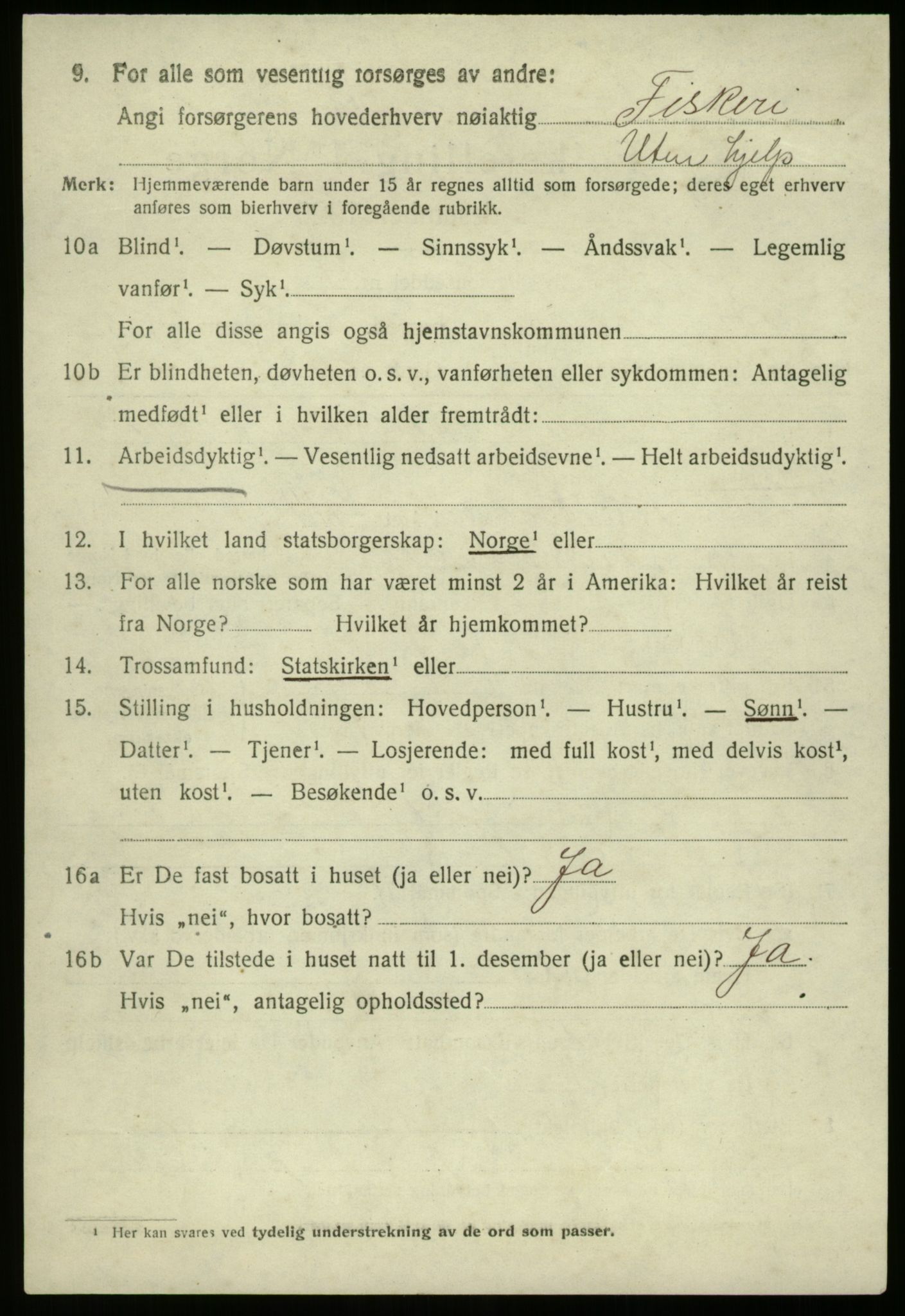 SAB, 1920 census for Bremanger, 1920, p. 5015