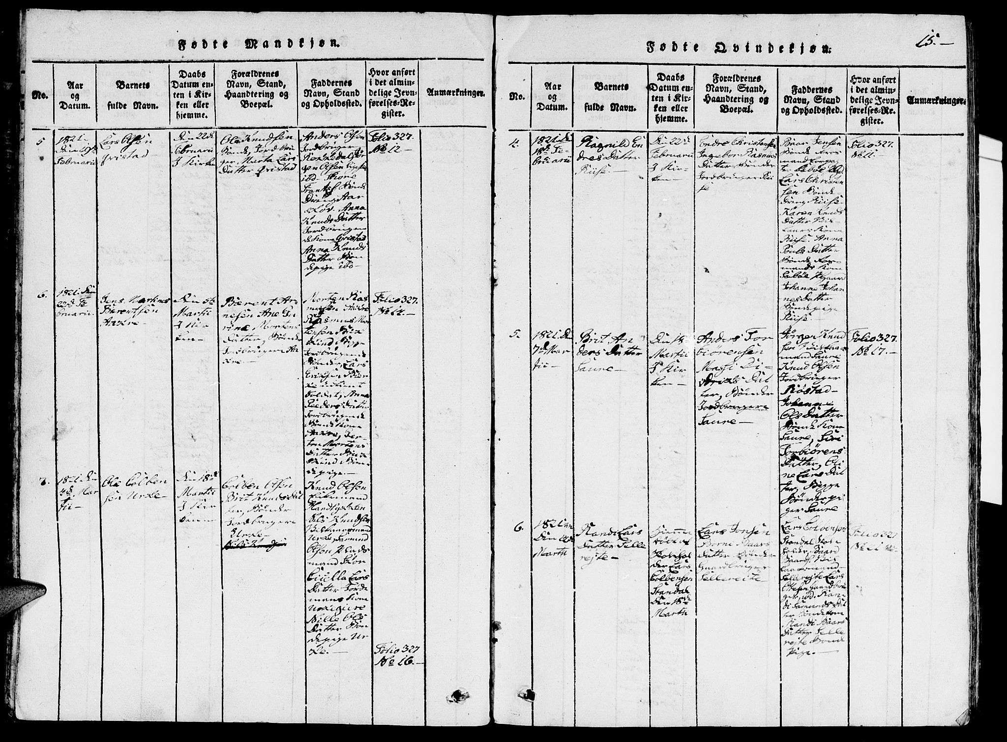 Ministerialprotokoller, klokkerbøker og fødselsregistre - Møre og Romsdal, AV/SAT-A-1454/515/L0207: Parish register (official) no. 515A03, 1819-1829, p. 15