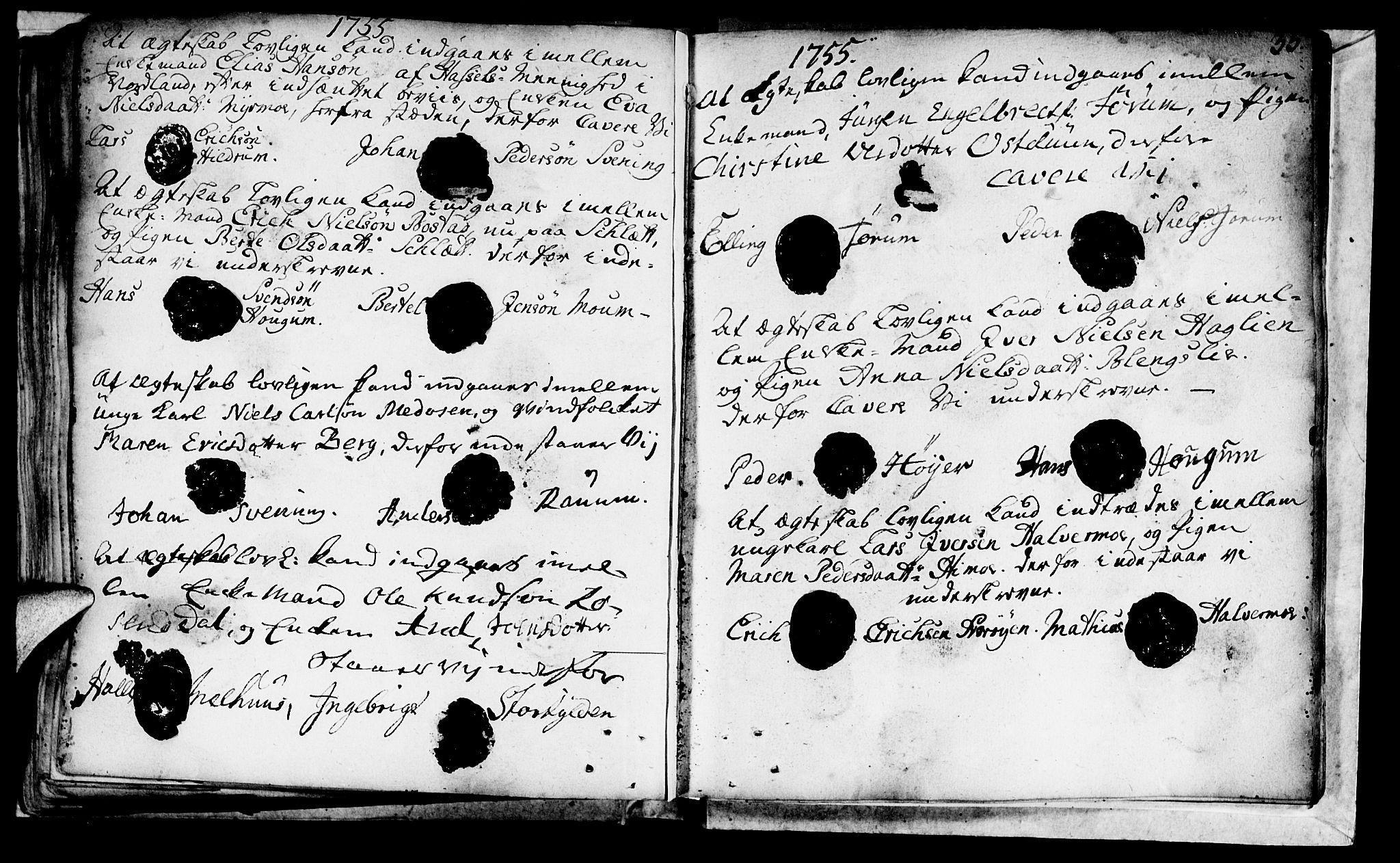 Ministerialprotokoller, klokkerbøker og fødselsregistre - Nord-Trøndelag, SAT/A-1458/764/L0541: Parish register (official) no. 764A01, 1745-1758, p. 35