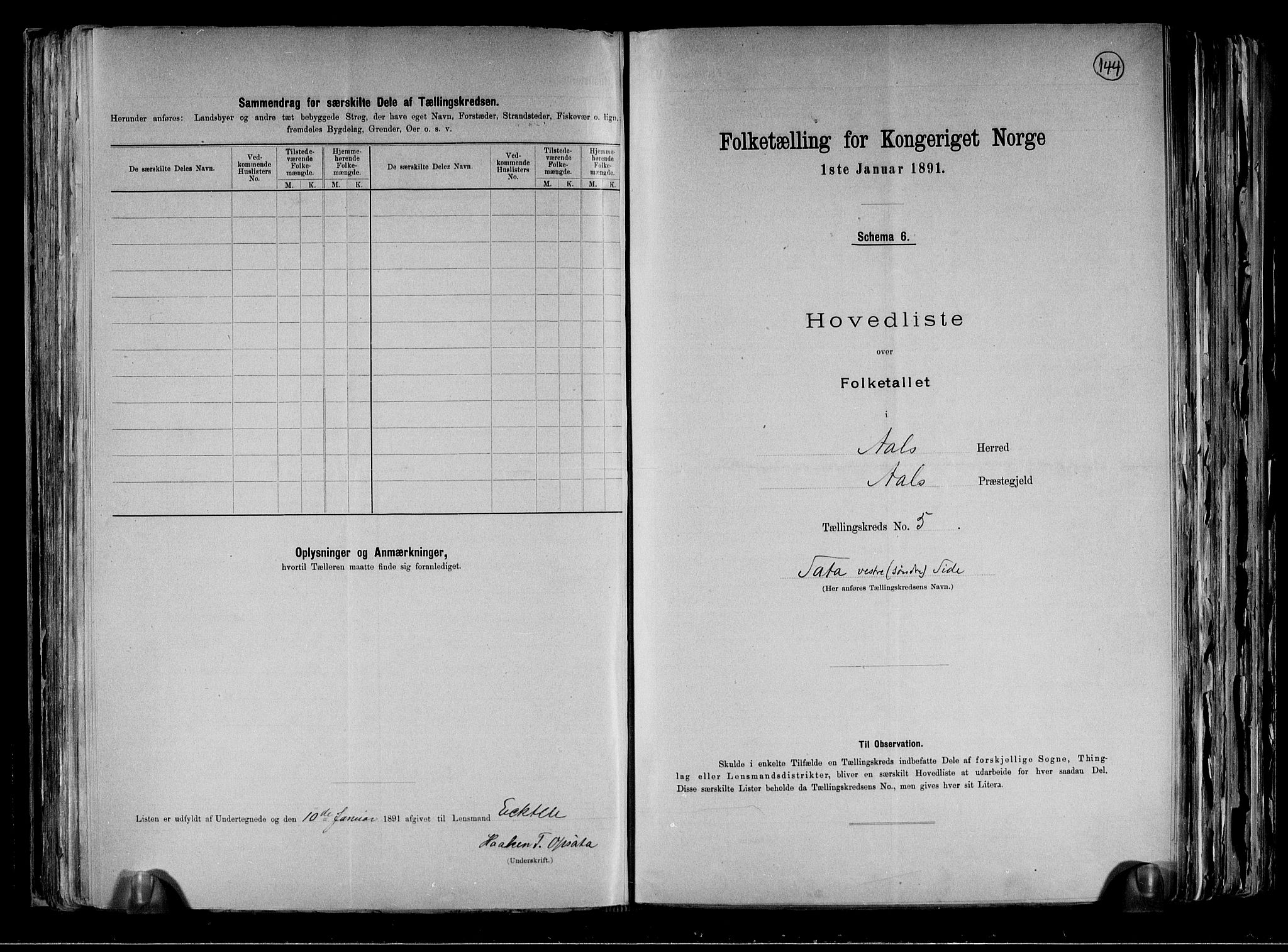 RA, 1891 census for 0619 Ål, 1891, p. 14