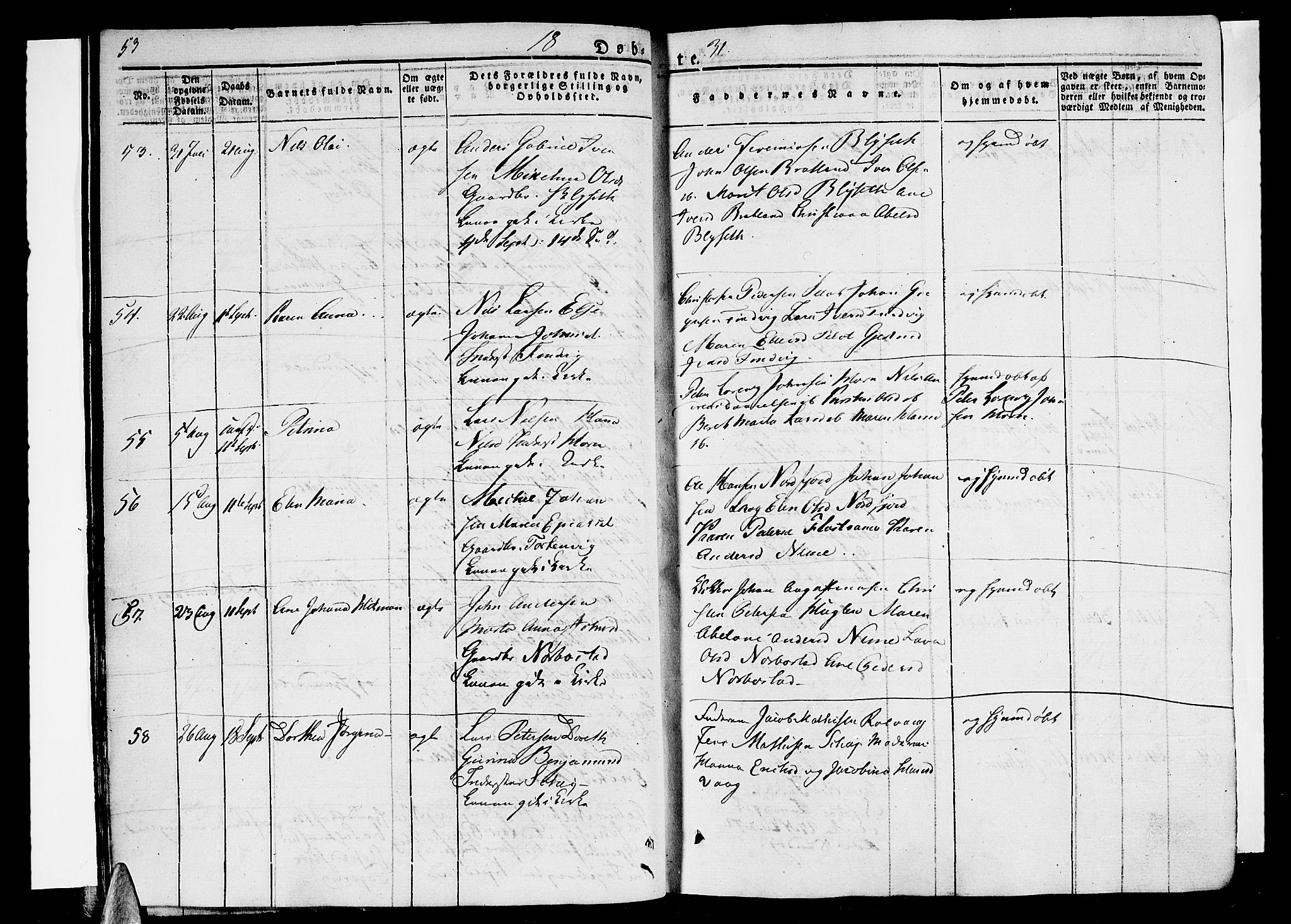 Ministerialprotokoller, klokkerbøker og fødselsregistre - Nordland, AV/SAT-A-1459/838/L0548: Parish register (official) no. 838A06, 1829-1839, p. 53-54