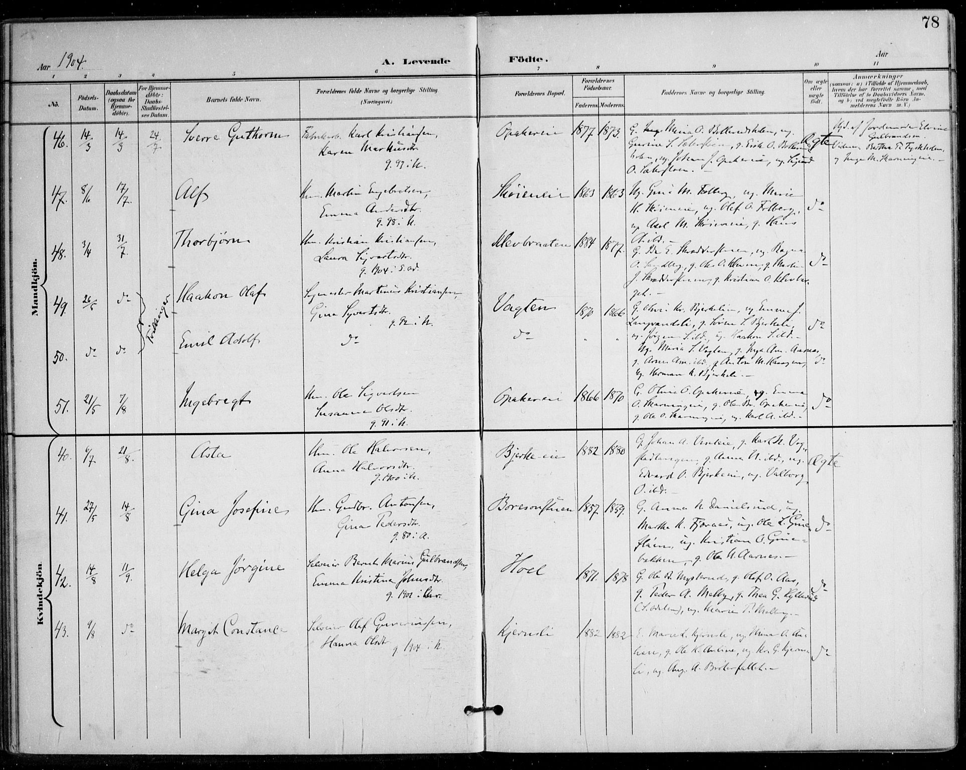 Nes prestekontor Kirkebøker, AV/SAO-A-10410/F/Fa/L0011: Parish register (official) no. I 11, 1899-1918, p. 78