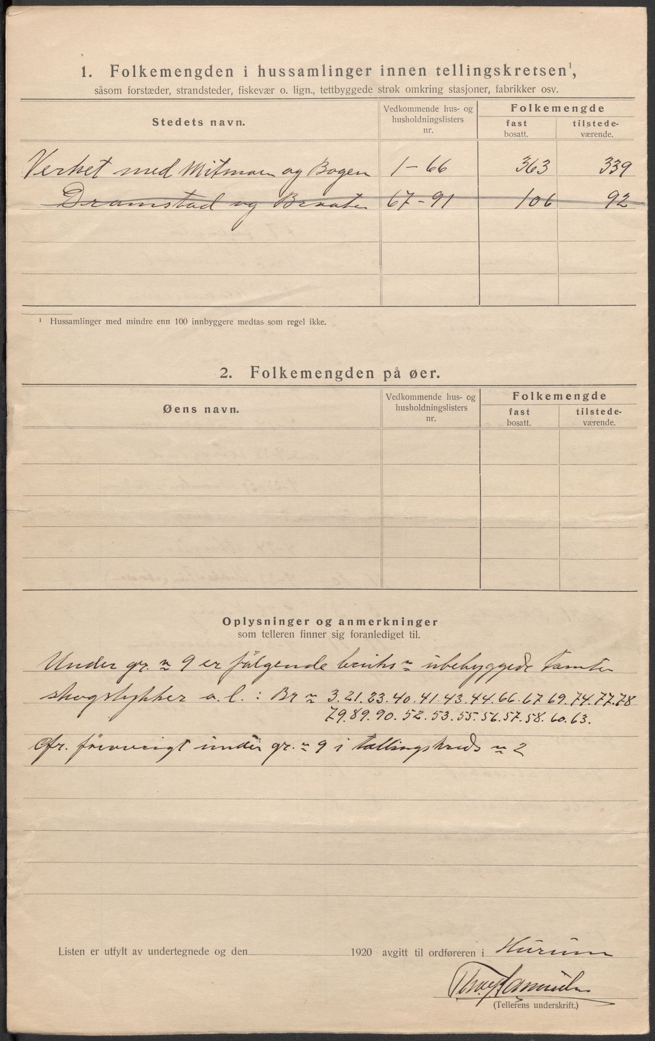 SAKO, 1920 census for Hurum, 1920, p. 16