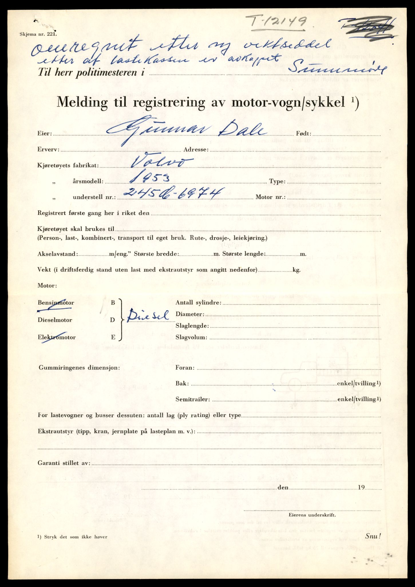 Møre og Romsdal vegkontor - Ålesund trafikkstasjon, AV/SAT-A-4099/F/Fe/L0032: Registreringskort for kjøretøy T 11997 - T 12149, 1927-1998, p. 2149