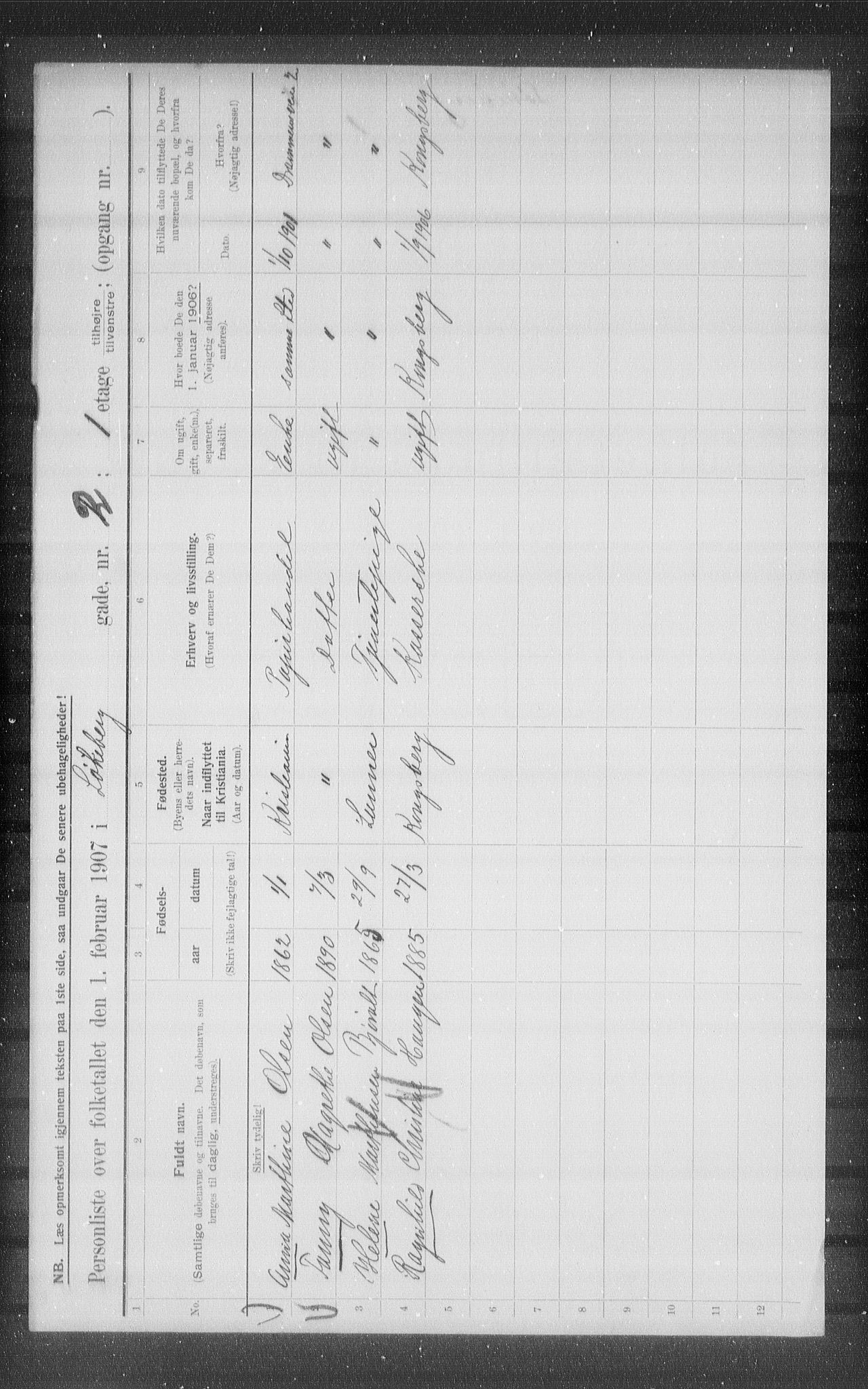 OBA, Municipal Census 1907 for Kristiania, 1907, p. 29934