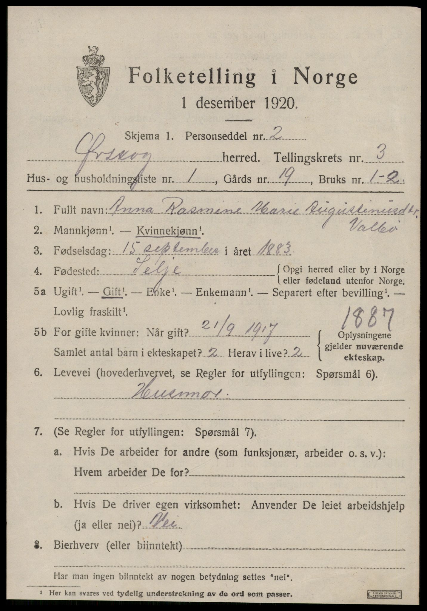 SAT, 1920 census for Ørskog, 1920, p. 1624