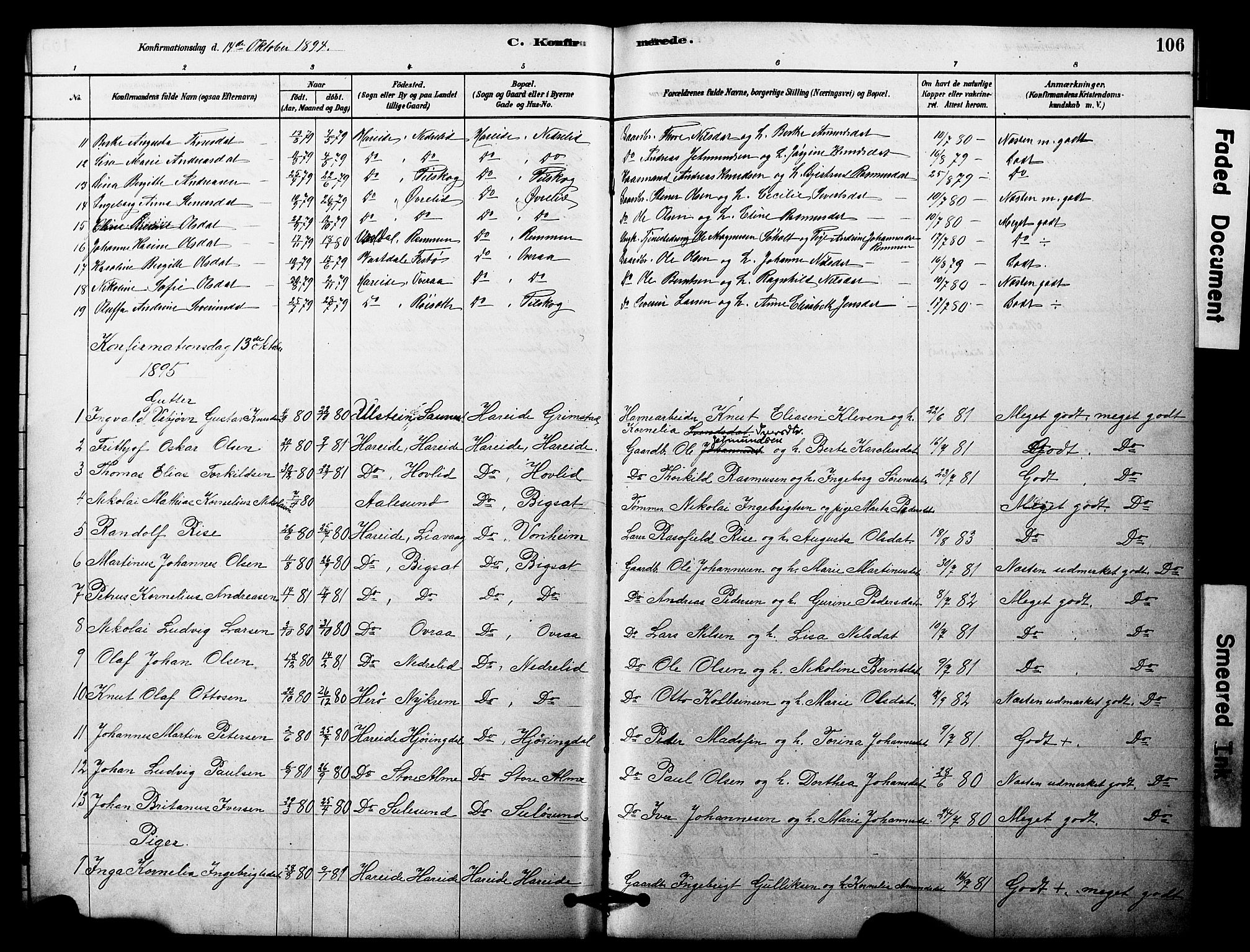 Ministerialprotokoller, klokkerbøker og fødselsregistre - Møre og Romsdal, SAT/A-1454/510/L0122: Parish register (official) no. 510A02, 1878-1897, p. 106