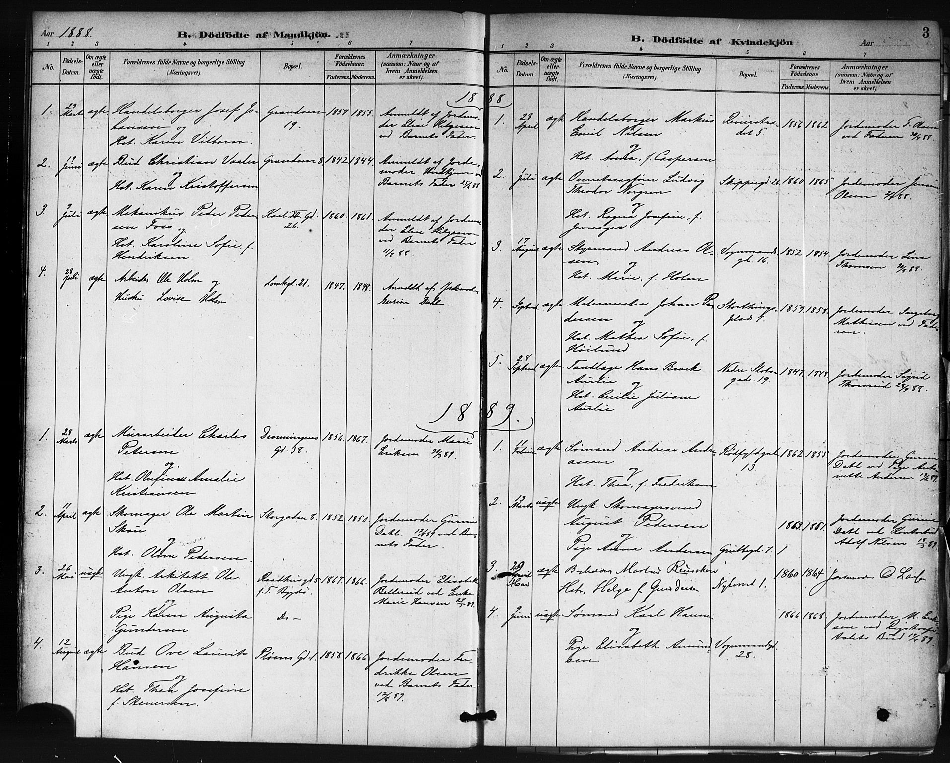 Oslo domkirke Kirkebøker, SAO/A-10752/F/Fa/L0035: Parish register (official) no. 35, 1885-1901, p. 3