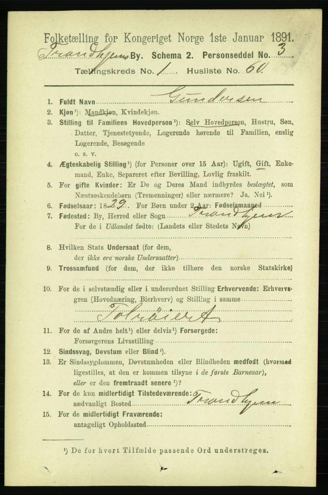 RA, 1891 census for 1601 Trondheim, 1891, p. 3159