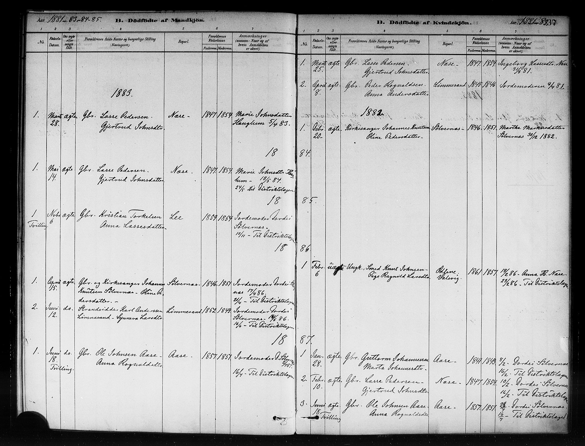 Vik sokneprestembete, AV/SAB-A-81501/H/Haa/Haac/L0001: Parish register (official) no. C 1, 1878-1890, p. 37