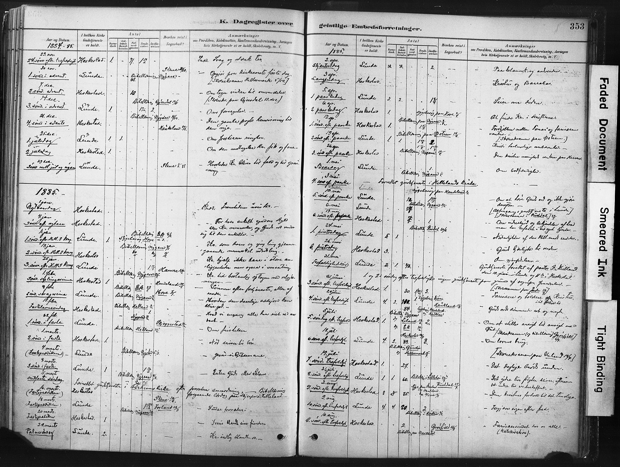 Lund sokneprestkontor, SAST/A-101809/S06/L0011: Parish register (official) no. A 10, 1877-1904, p. 353