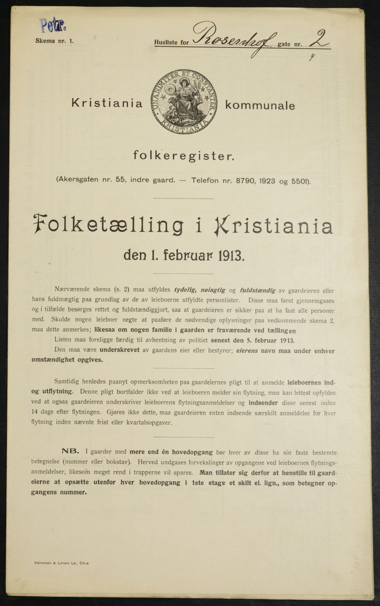 OBA, Municipal Census 1913 for Kristiania, 1913, p. 83688