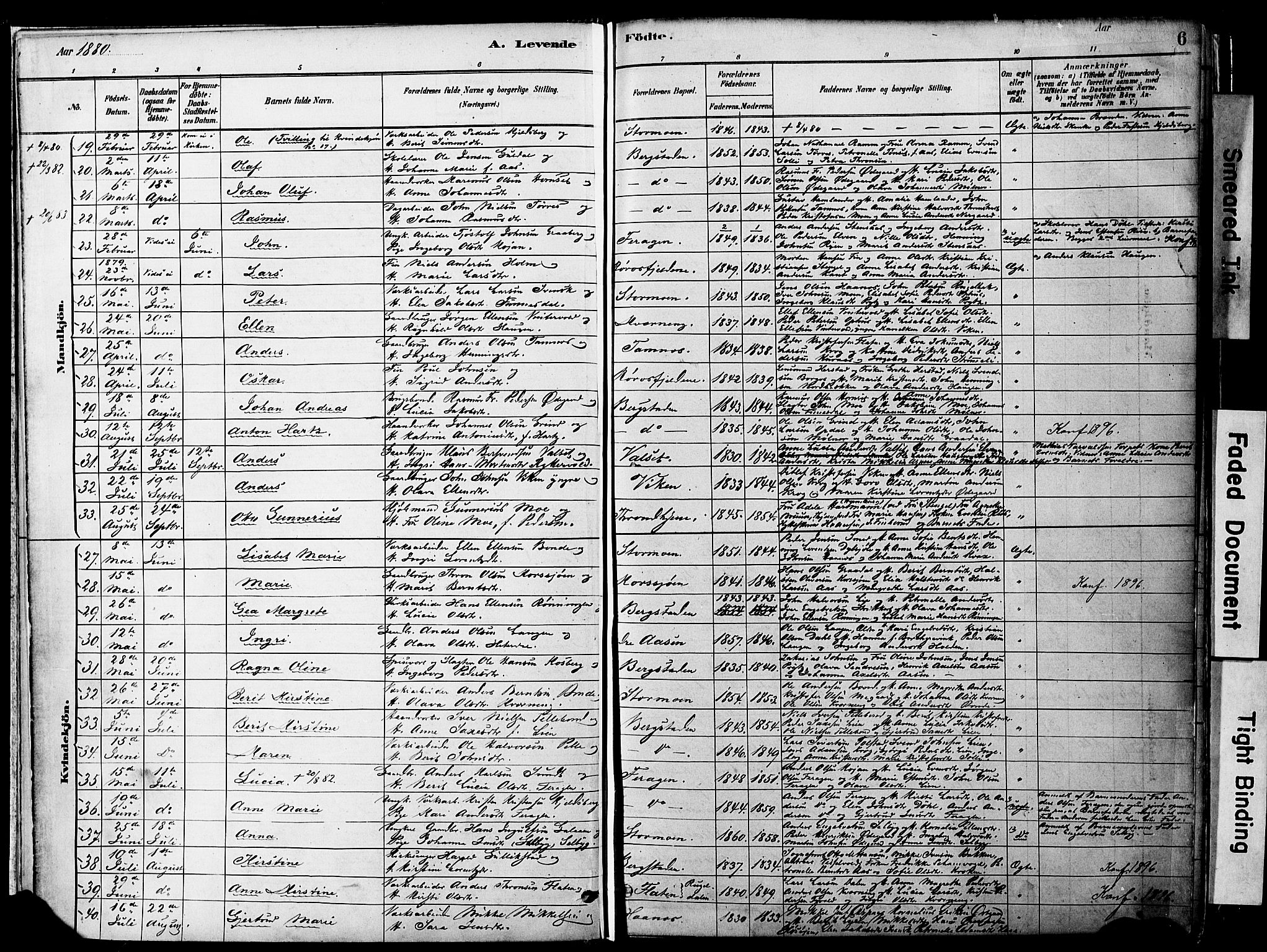 Ministerialprotokoller, klokkerbøker og fødselsregistre - Sør-Trøndelag, SAT/A-1456/681/L0933: Parish register (official) no. 681A11, 1879-1890, p. 6