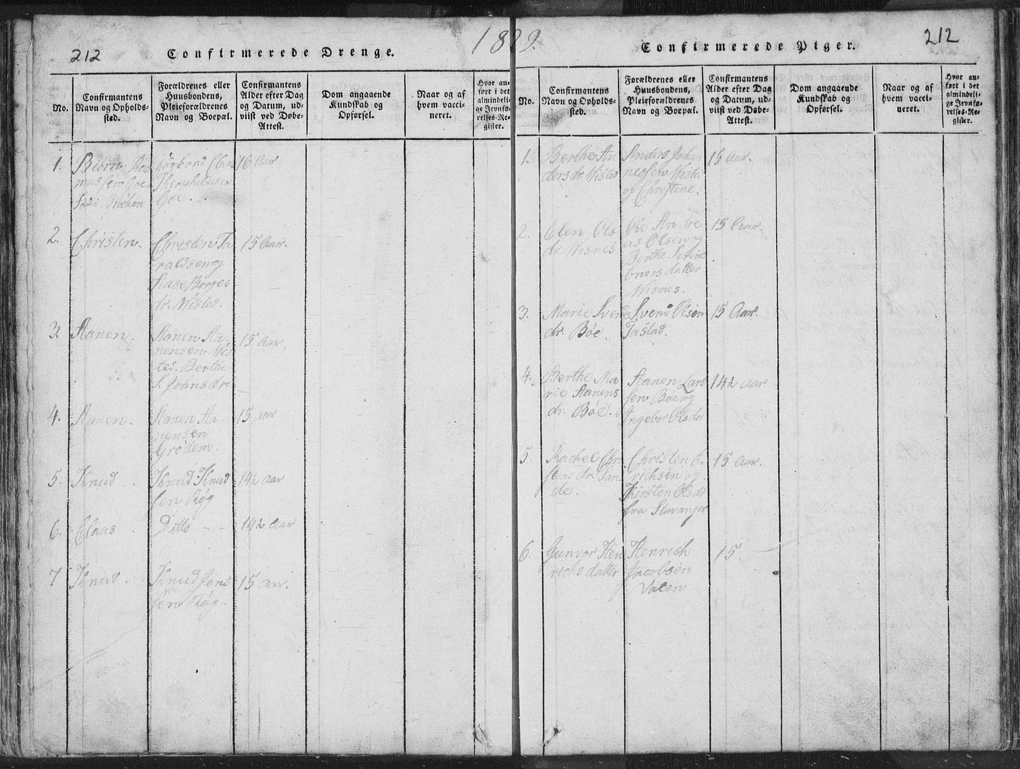 Hetland sokneprestkontor, SAST/A-101826/30/30BA/L0001: Parish register (official) no. A 1, 1816-1856, p. 212