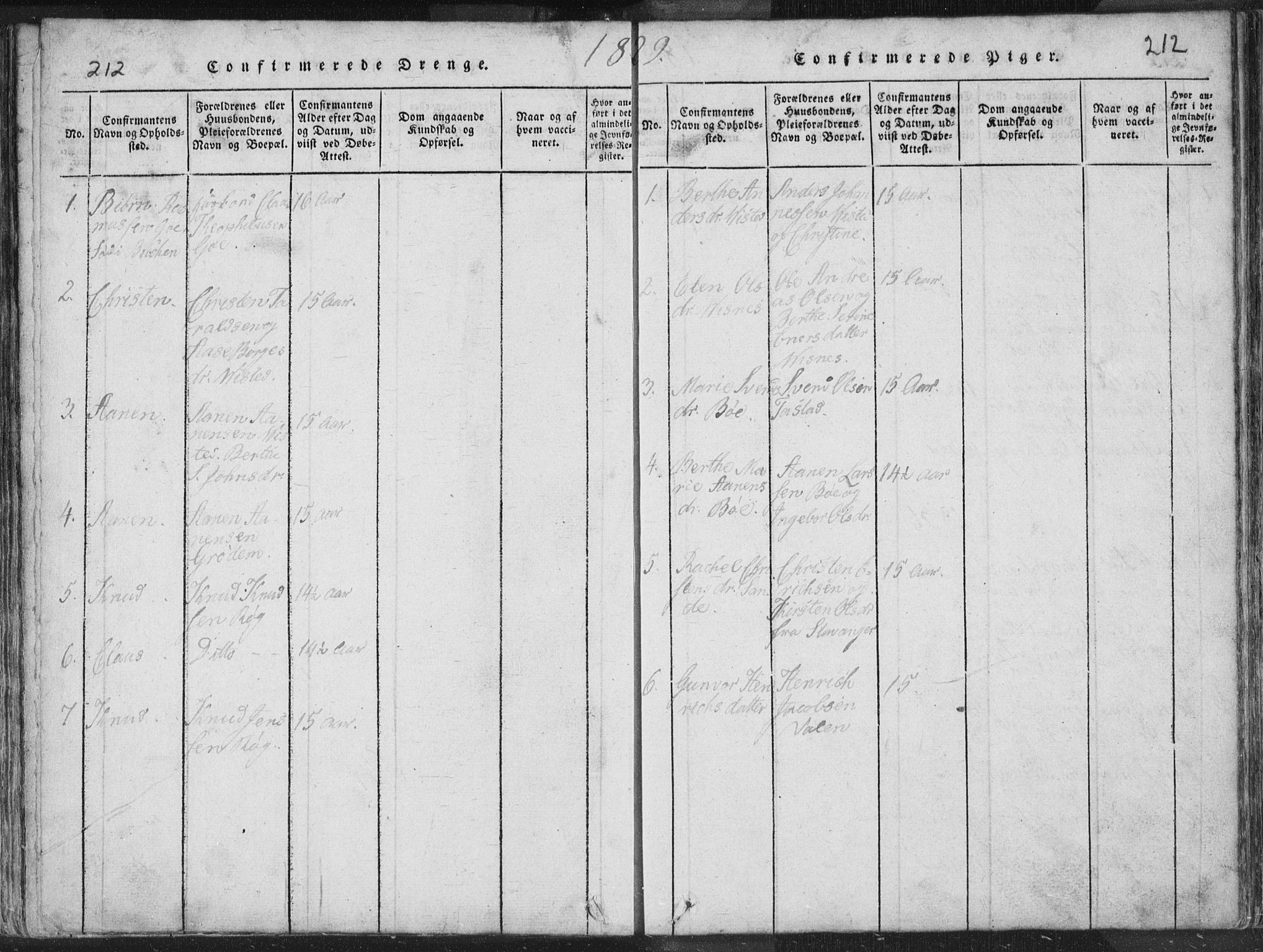 Hetland sokneprestkontor, AV/SAST-A-101826/30/30BA/L0001: Parish register (official) no. A 1, 1816-1856, p. 212