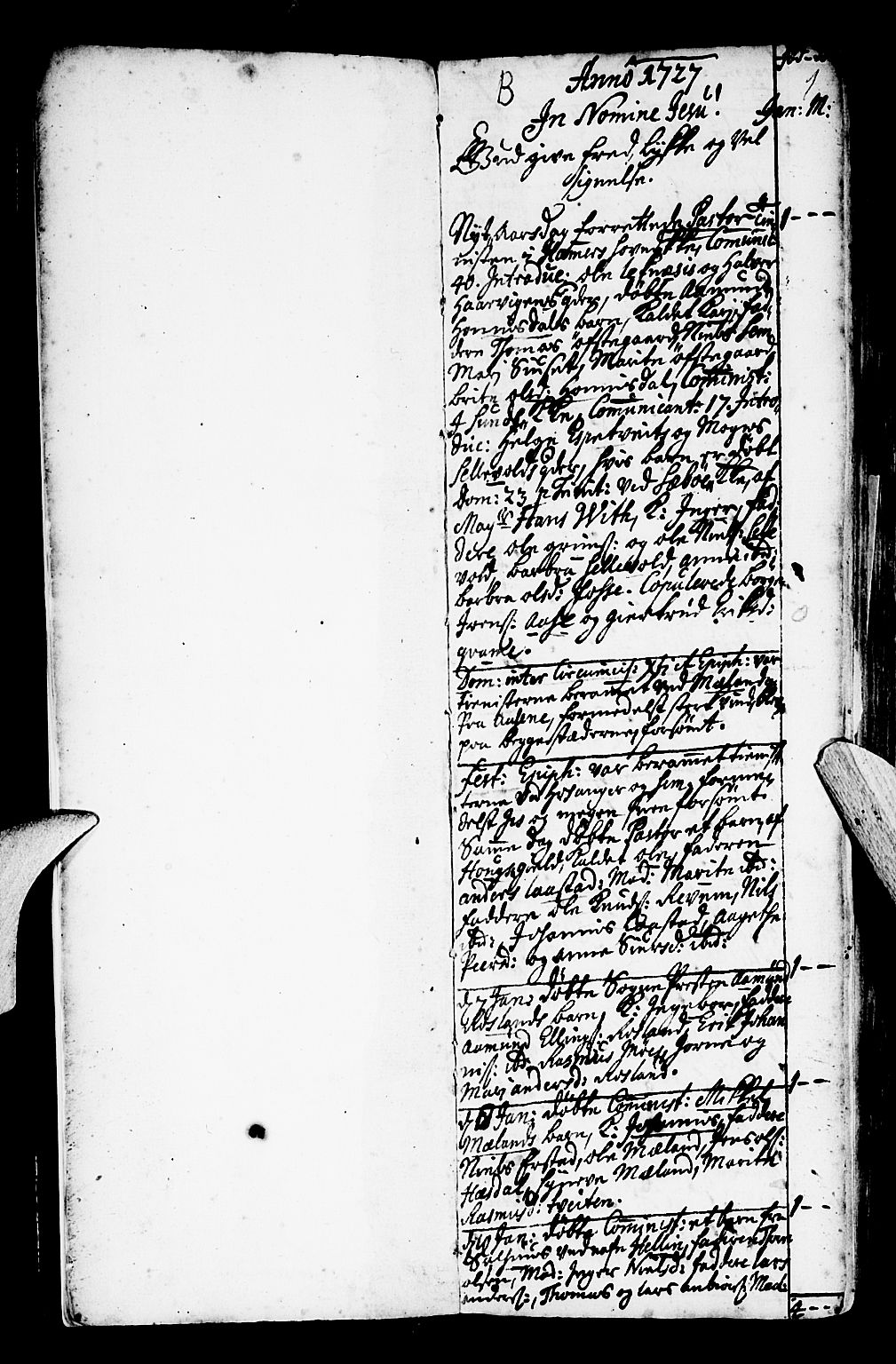 Hamre sokneprestembete, SAB/A-75501/H/Ha/Haa/Haaa/L0004: Parish register (official) no. A 4, 1727-1733, p. 1