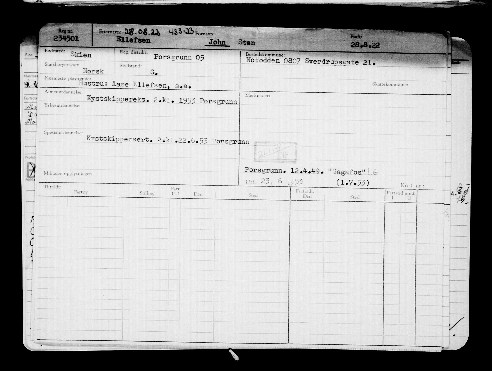 Direktoratet for sjømenn, RA/S-3545/G/Gb/L0210: Hovedkort, 1922, p. 174