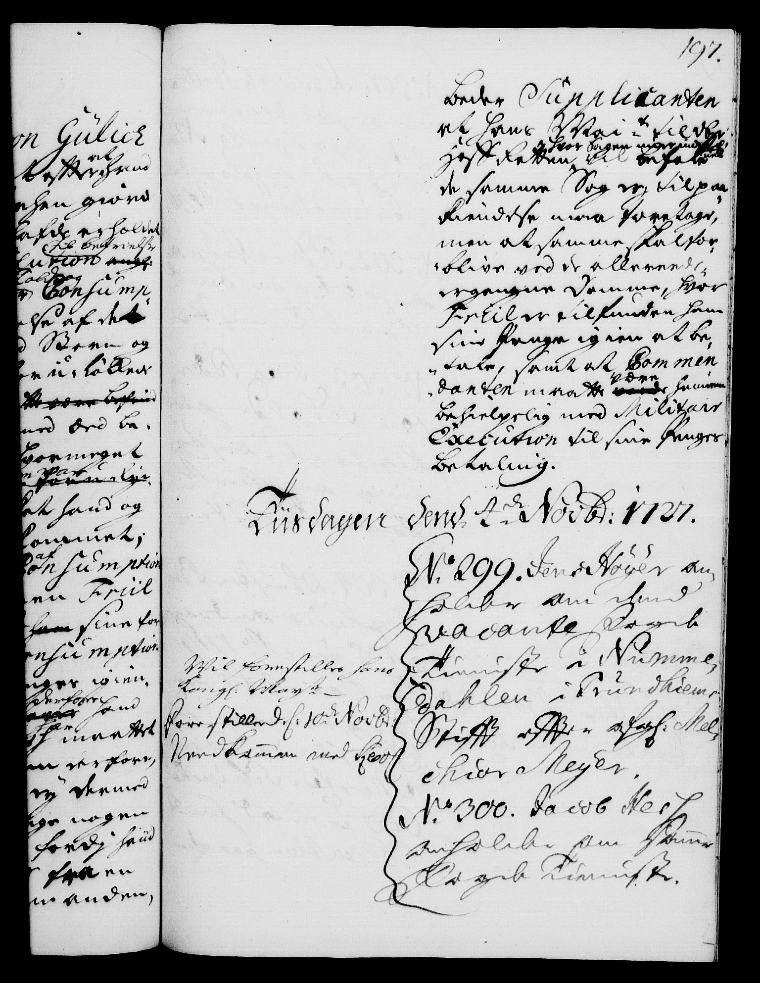Rentekammeret, Kammerkanselliet, RA/EA-3111/G/Gh/Gha/L0009: Norsk ekstraktmemorialprotokoll (merket RK 53.54), 1726-1728, p. 197