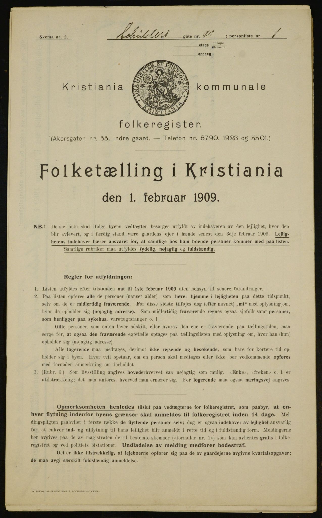 OBA, Municipal Census 1909 for Kristiania, 1909, p. 84350