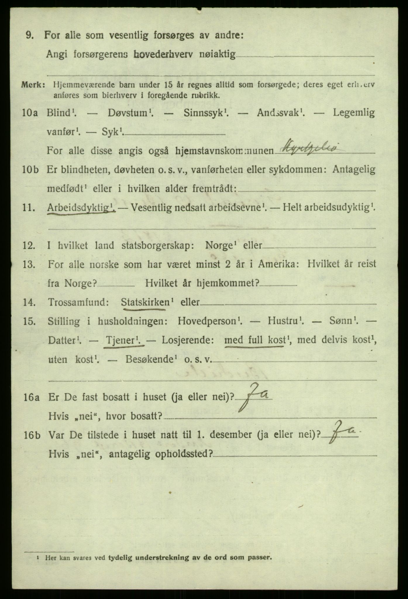 SAB, 1920 census for Kyrkjebø, 1920, p. 3670