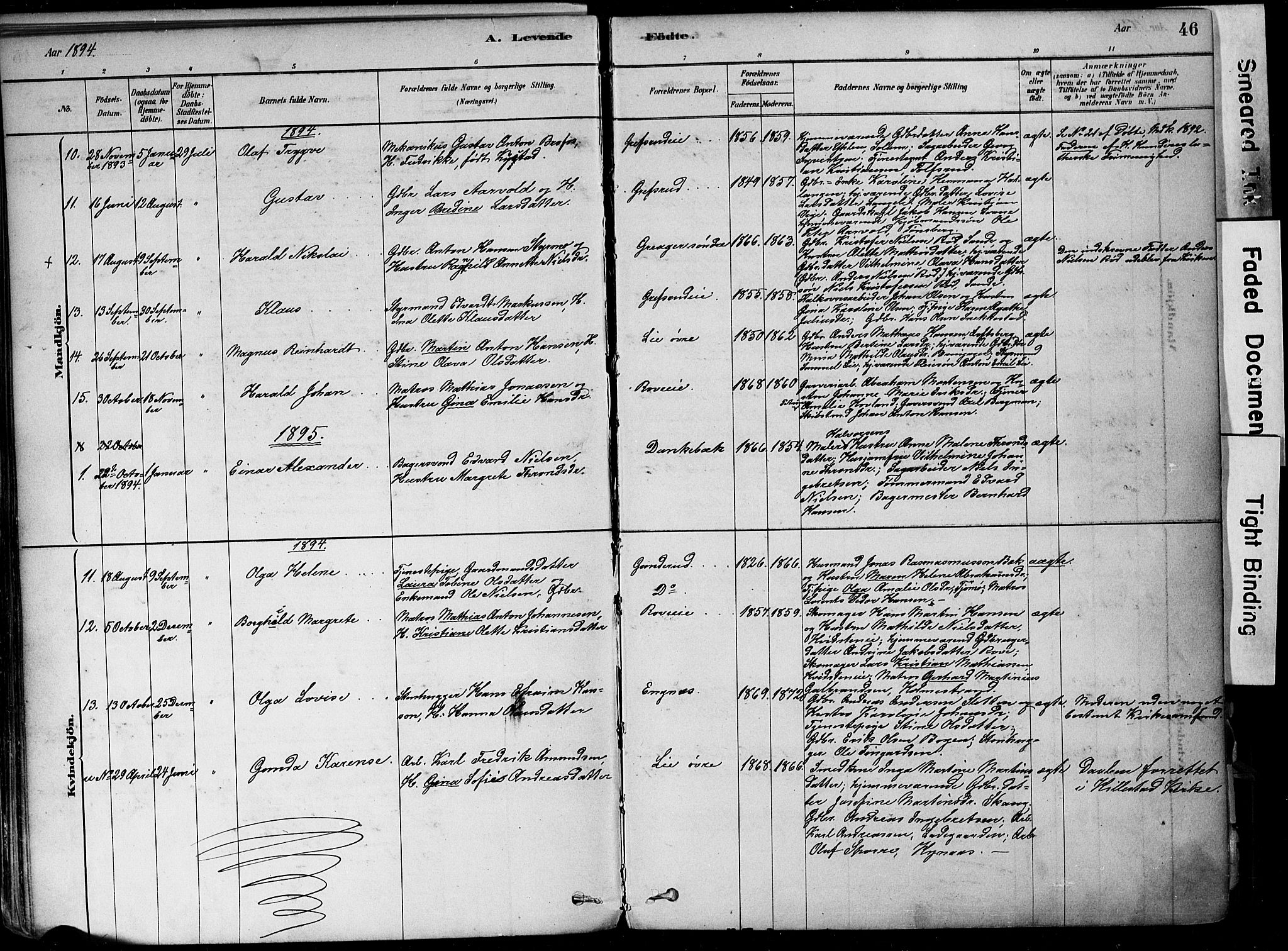 Botne kirkebøker, SAKO/A-340/F/Fa/L0007: Parish register (official) no. I 7, 1878-1910, p. 46
