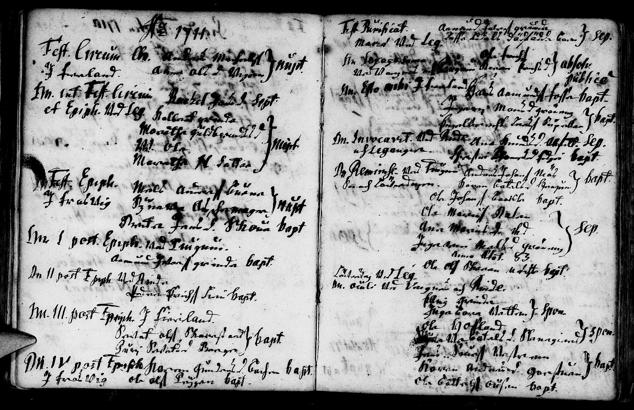 Leikanger sokneprestembete, AV/SAB-A-81001/H/Haa/Haaa/L0001: Parish register (official) no. A 1, 1690-1734, p. 89