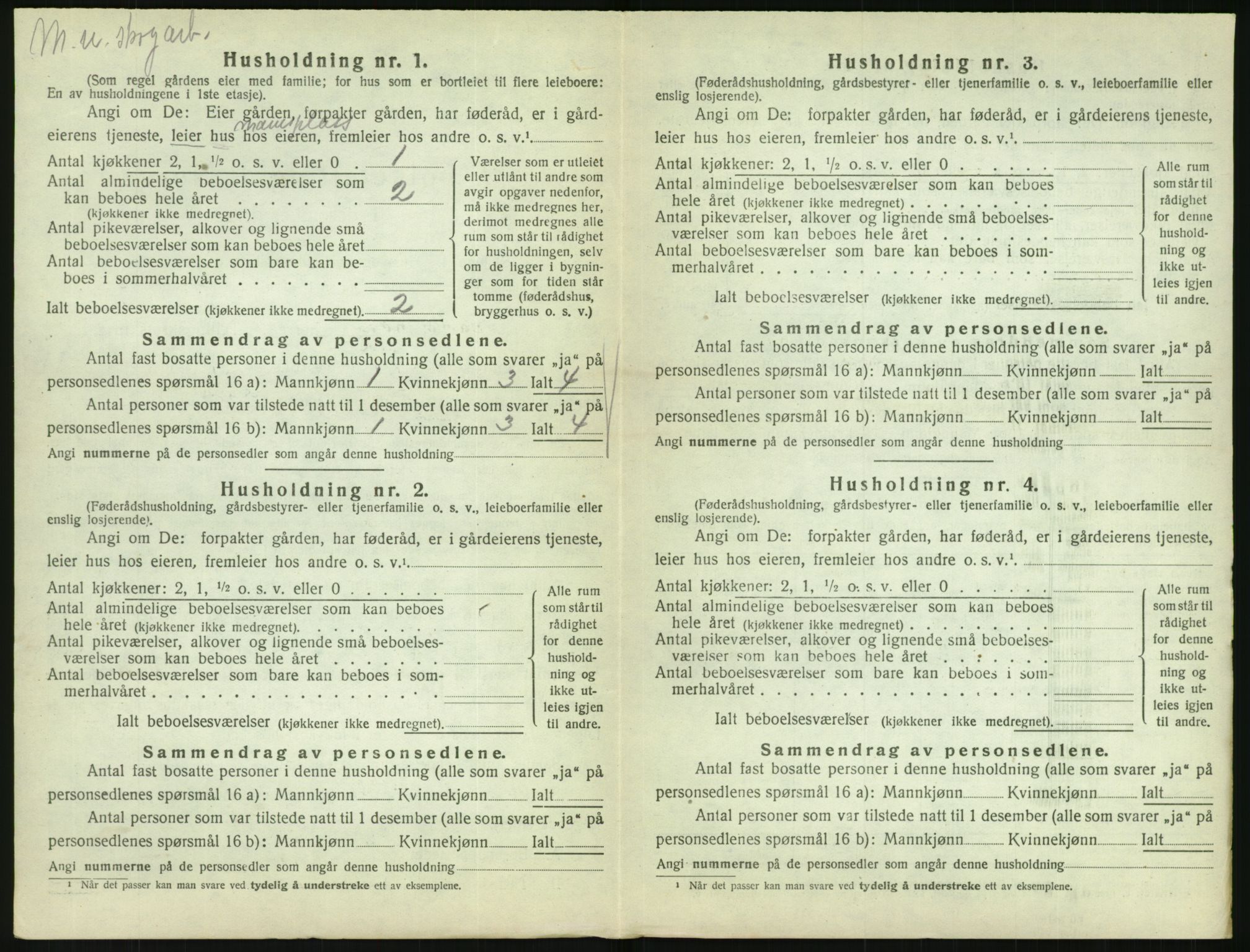 SAK, 1920 census for Vegårshei, 1920, p. 525