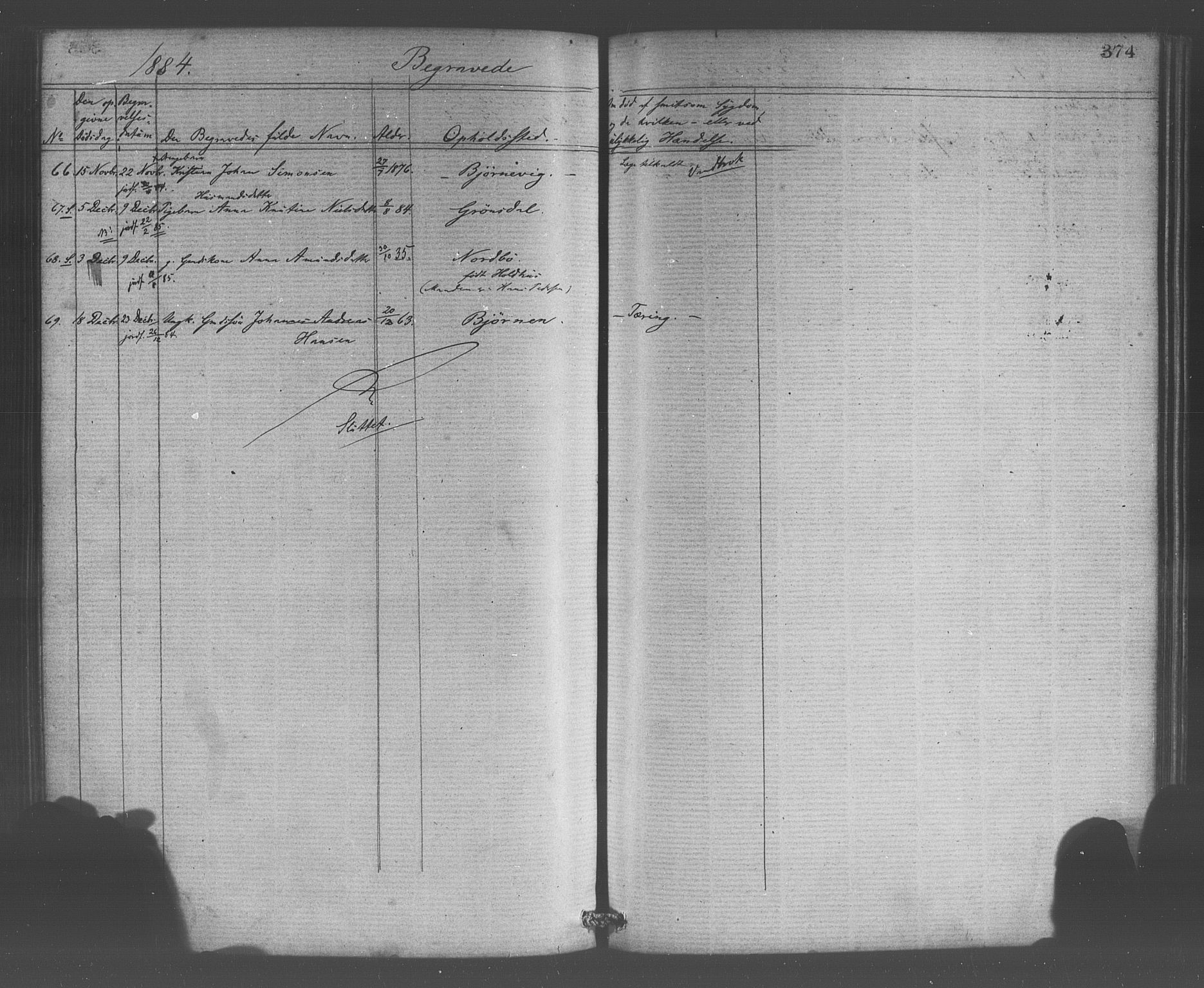 Os sokneprestembete, AV/SAB-A-99929: Parish register (official) no. A 18, 1874-1884, p. 374