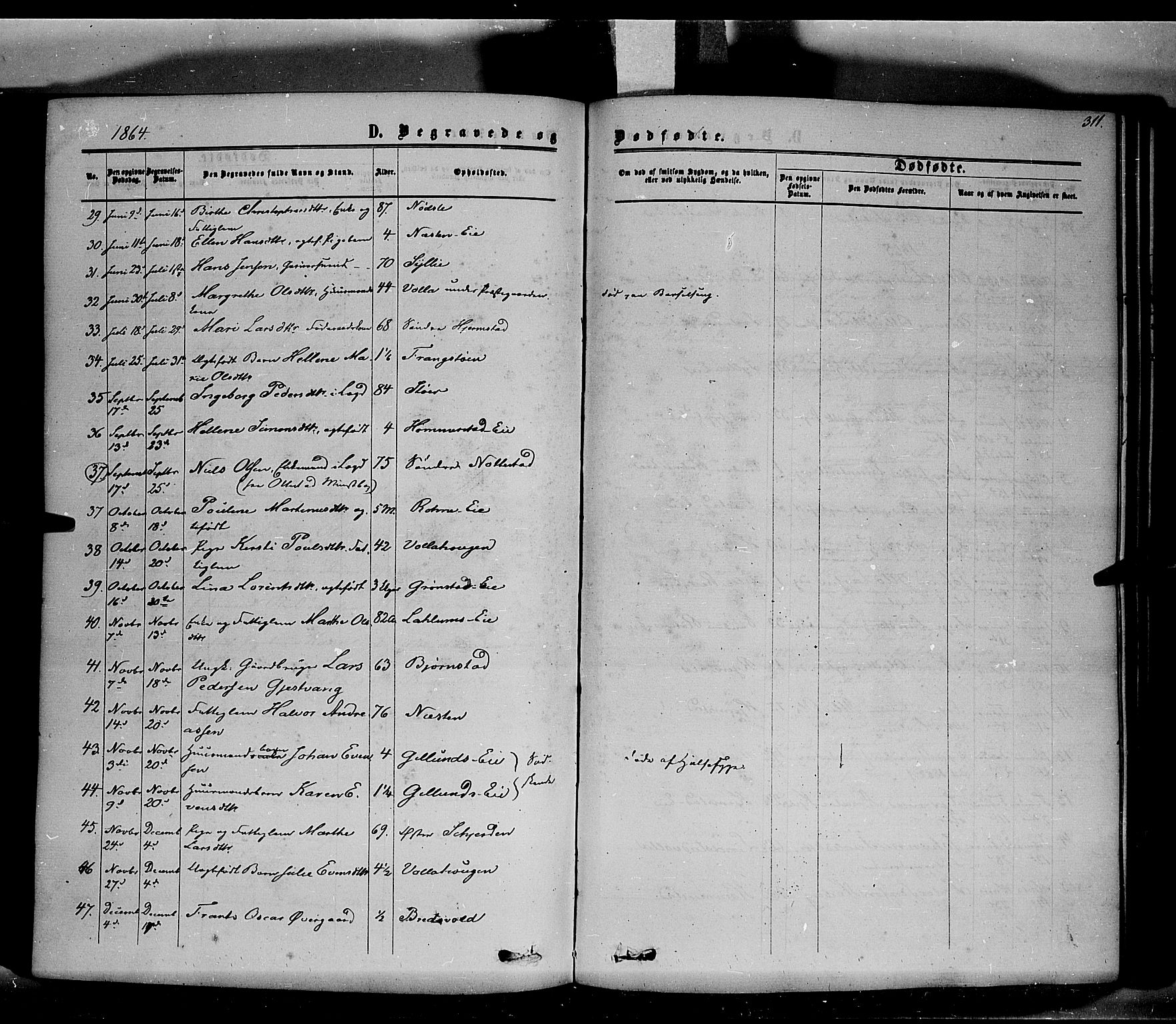 Stange prestekontor, SAH/PREST-002/K/L0013: Parish register (official) no. 13, 1862-1879, p. 311