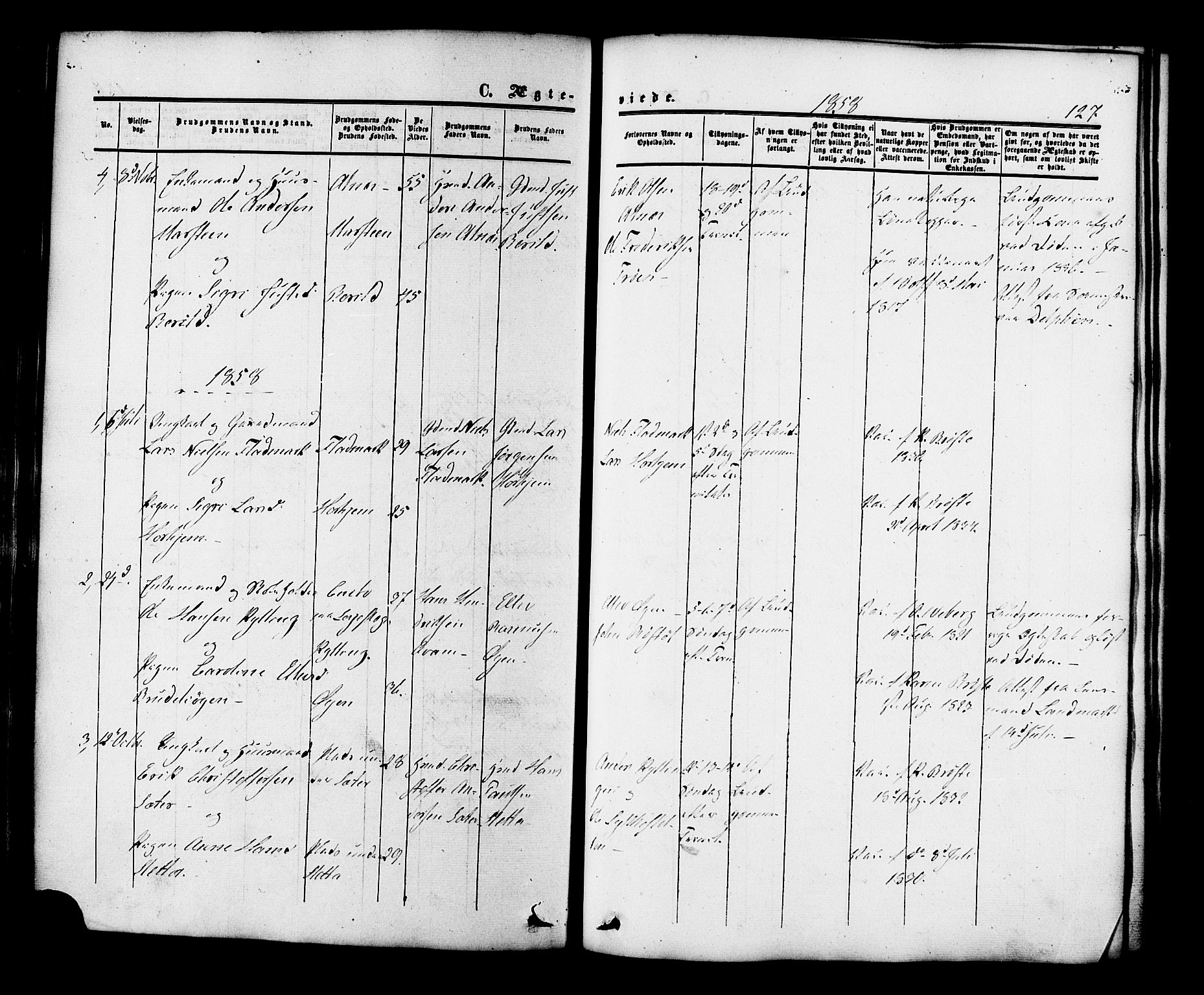 Ministerialprotokoller, klokkerbøker og fødselsregistre - Møre og Romsdal, SAT/A-1454/546/L0594: Parish register (official) no. 546A02, 1854-1882, p. 127