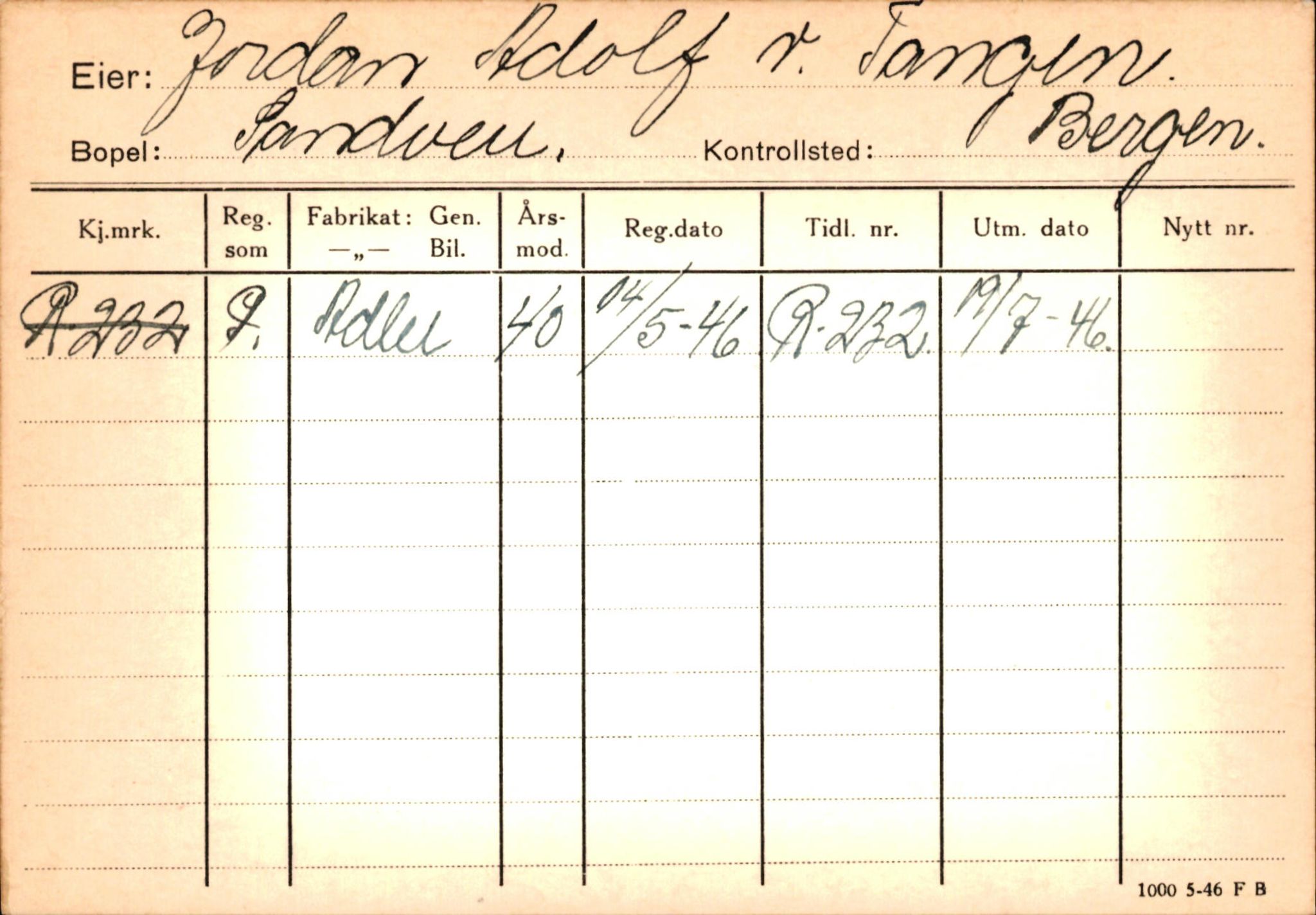 Statens vegvesen, Hordaland vegkontor, AV/SAB-A-5201/2/Ha/L0028: R-eierkort J-K, 1920-1971, p. 42