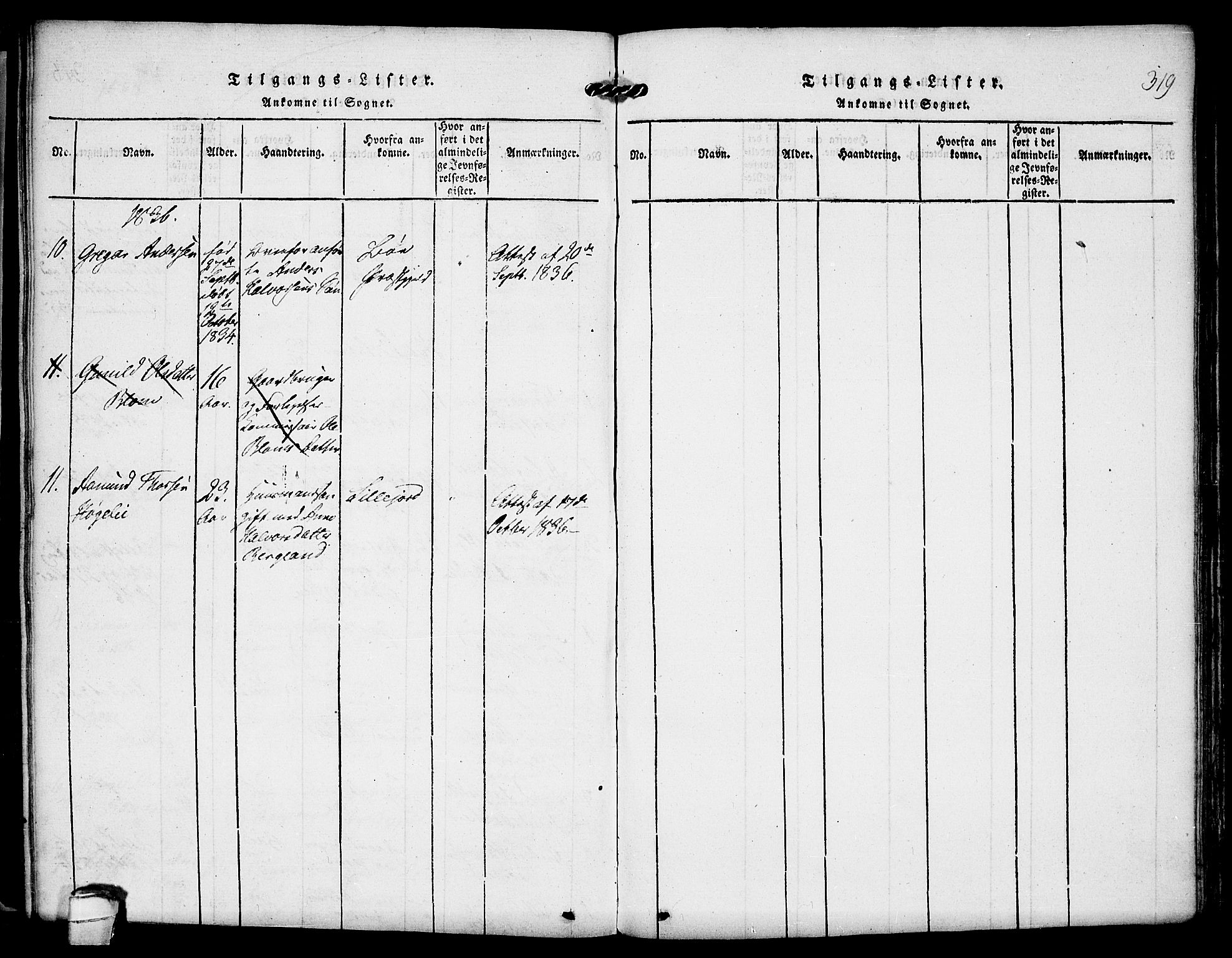 Kviteseid kirkebøker, SAKO/A-276/F/Fa/L0005: Parish register (official) no. I 5, 1815-1836, p. 319