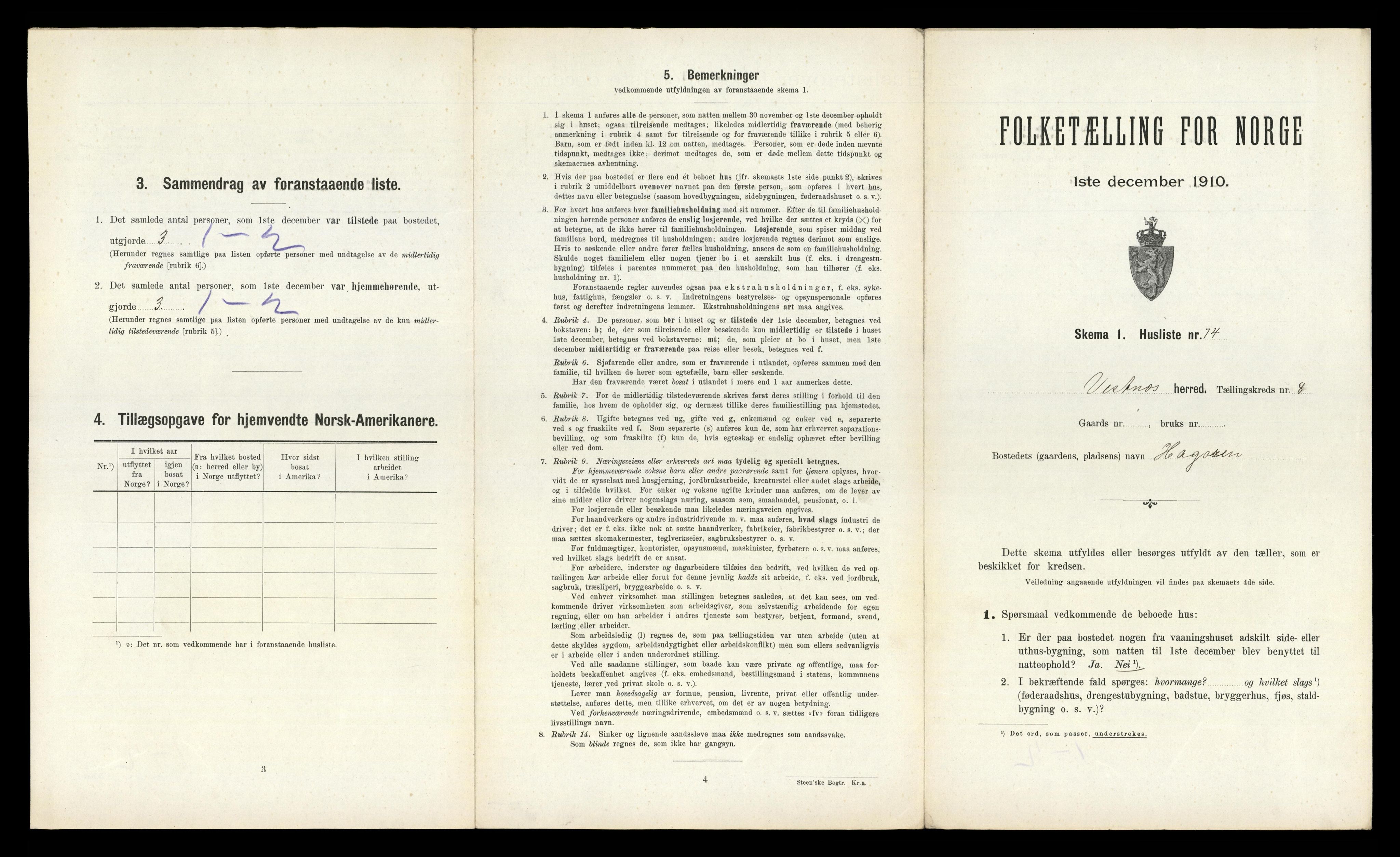 RA, 1910 census for Vestnes, 1910, p. 921