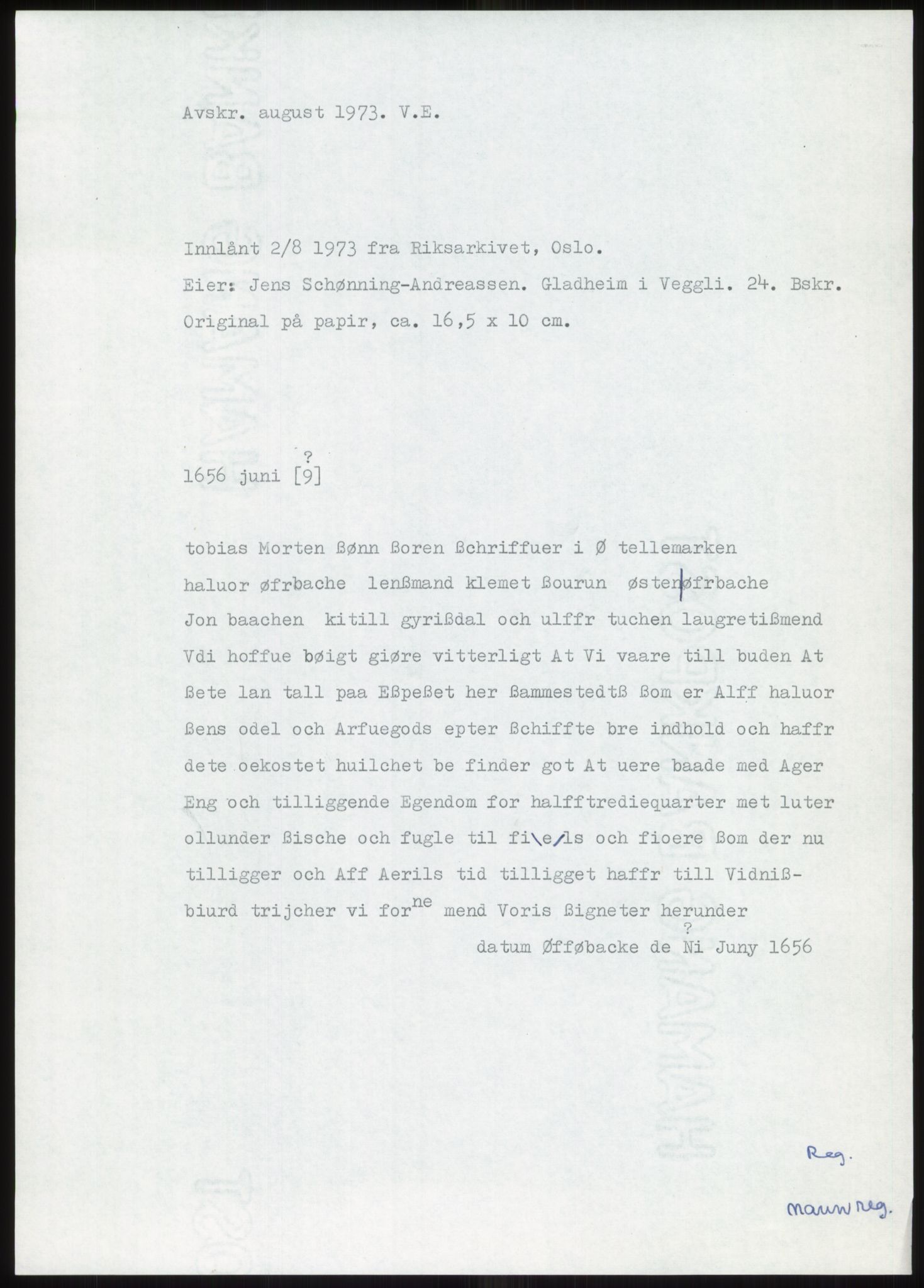 Samlinger til kildeutgivelse, Diplomavskriftsamlingen, RA/EA-4053/H/Ha, p. 151