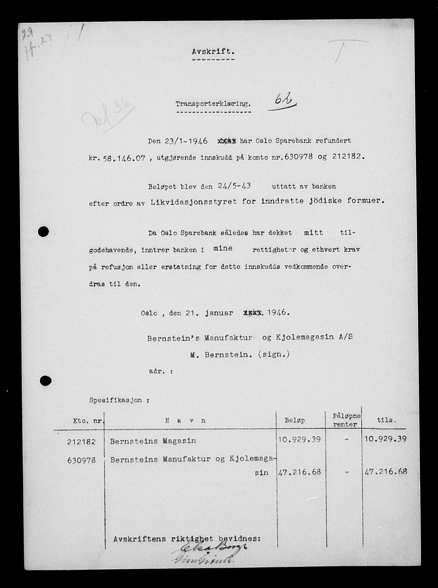 Justisdepartementet, Tilbakeføringskontoret for inndratte formuer, RA/S-1564/H/Hc/Hcc/L0924: --, 1945-1947, p. 57