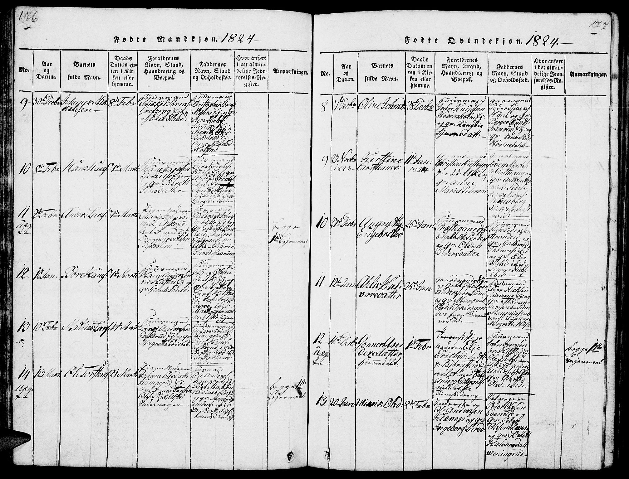 Nes prestekontor, Hedmark, AV/SAH-PREST-020/L/La/L0003: Parish register (copy) no. 3, 1814-1831, p. 176-177