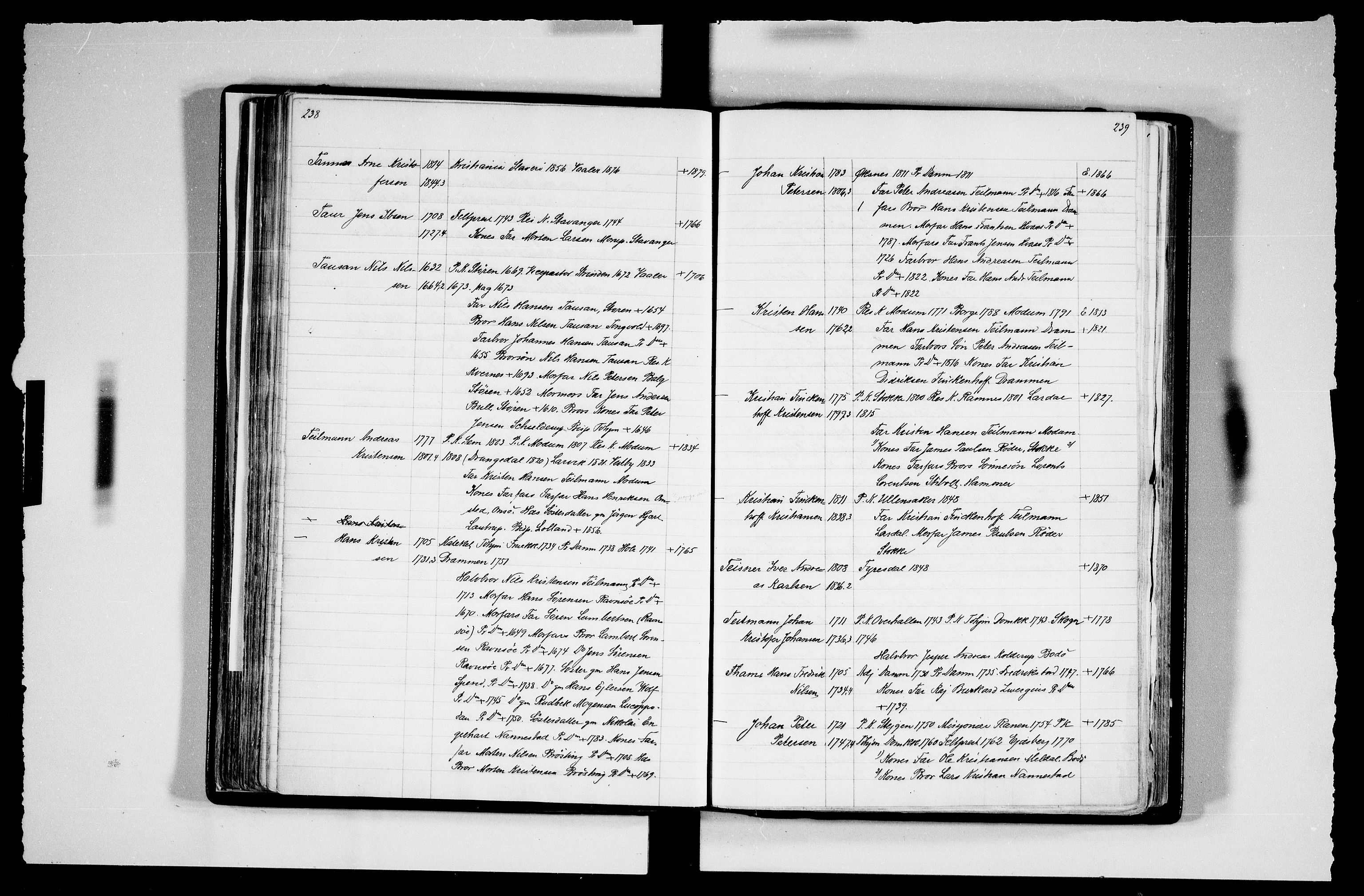 Manuskriptsamlingen, AV/RA-EA-3667/F/L0111c: Schiørn, Fredrik; Den norske kirkes embeter og prester 1700-1900, Prester L-Ø, 1700-1900, p. 238-239