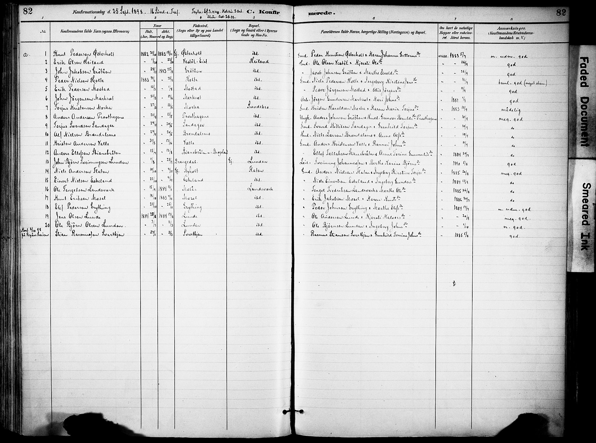 Gjerstad sokneprestkontor, AV/SAK-1111-0014/F/Fa/Faa/L0010: Parish register (official) no. A 10, 1891-1902, p. 82