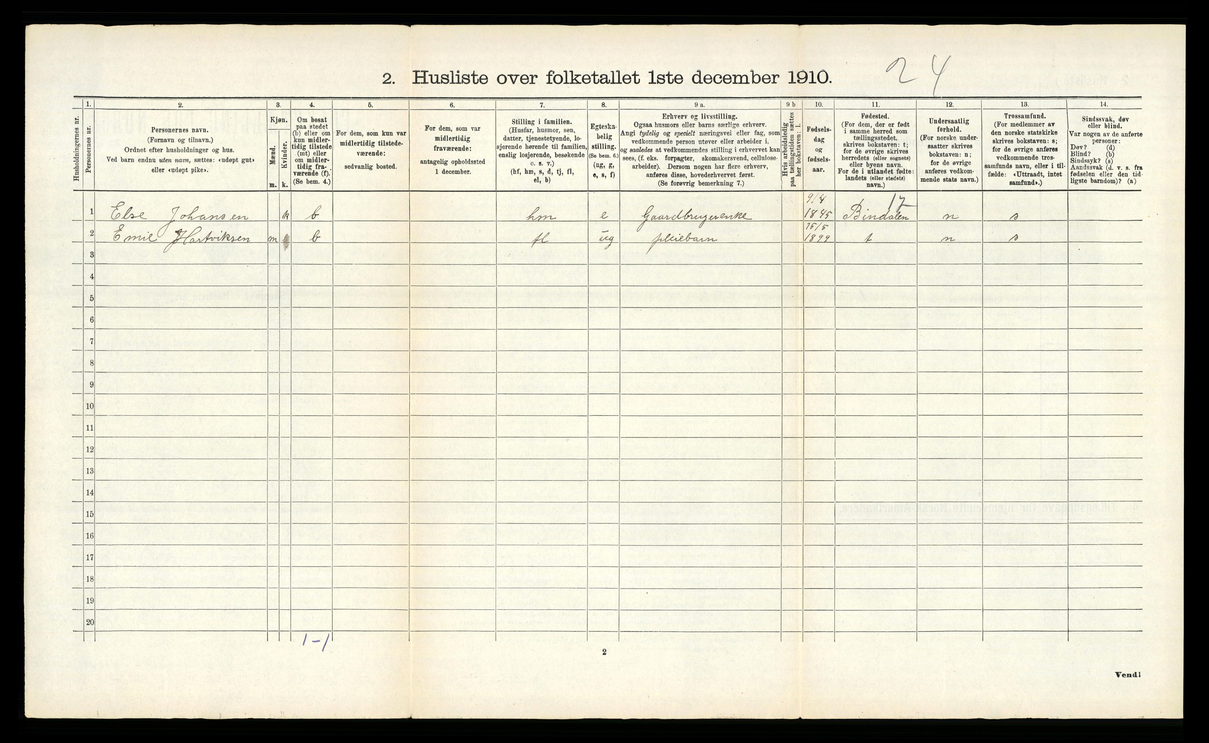 RA, 1910 census for Vik, 1910, p. 39