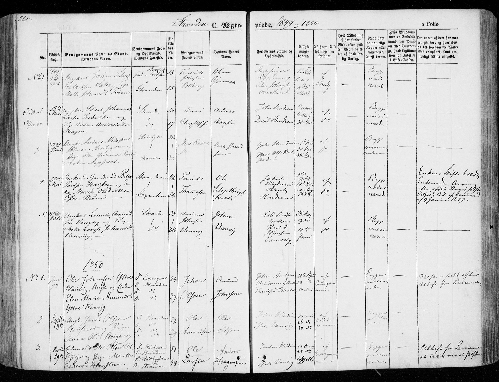 Ministerialprotokoller, klokkerbøker og fødselsregistre - Nord-Trøndelag, SAT/A-1458/701/L0007: Parish register (official) no. 701A07 /2, 1842-1854, p. 261